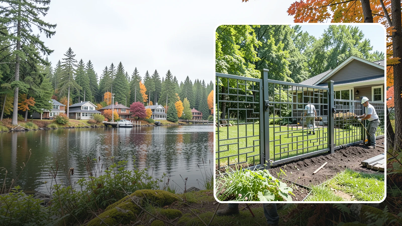 Aluminum Fence Installation in La Conner, Skagit County, WA - An elegant aluminum fence that combines ornamental style with rust-proof durability for wet Northwest yards.