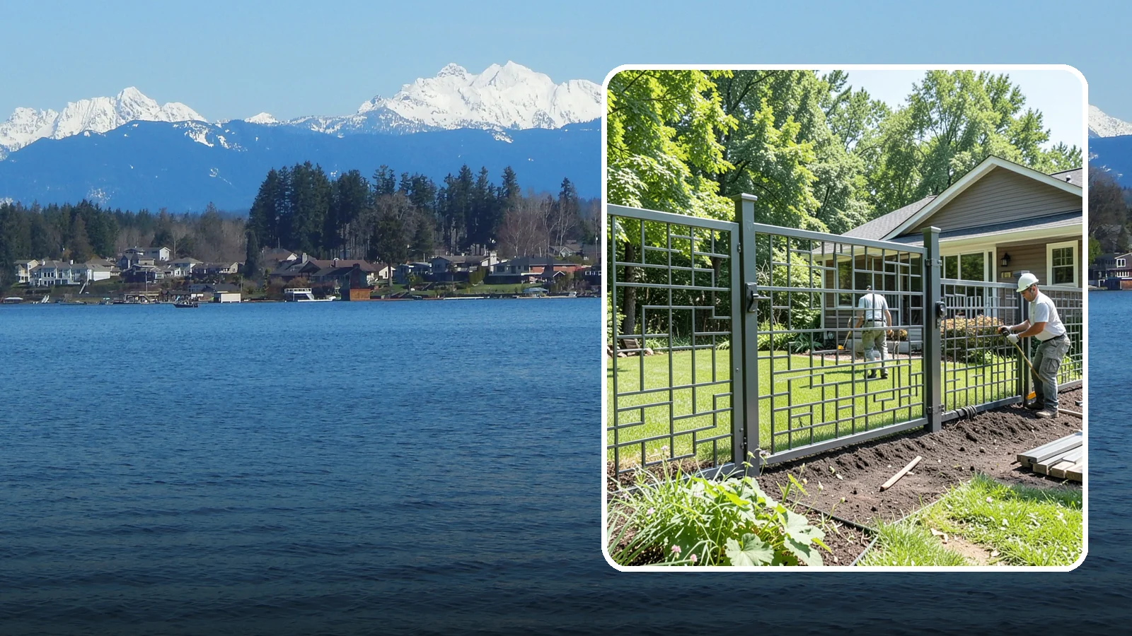 Aluminum Fence Installation in Lake Stevens, Snohomish County, WA - An elegant aluminum fence that combines ornamental style with rust-proof durability for wet Northwest yards.