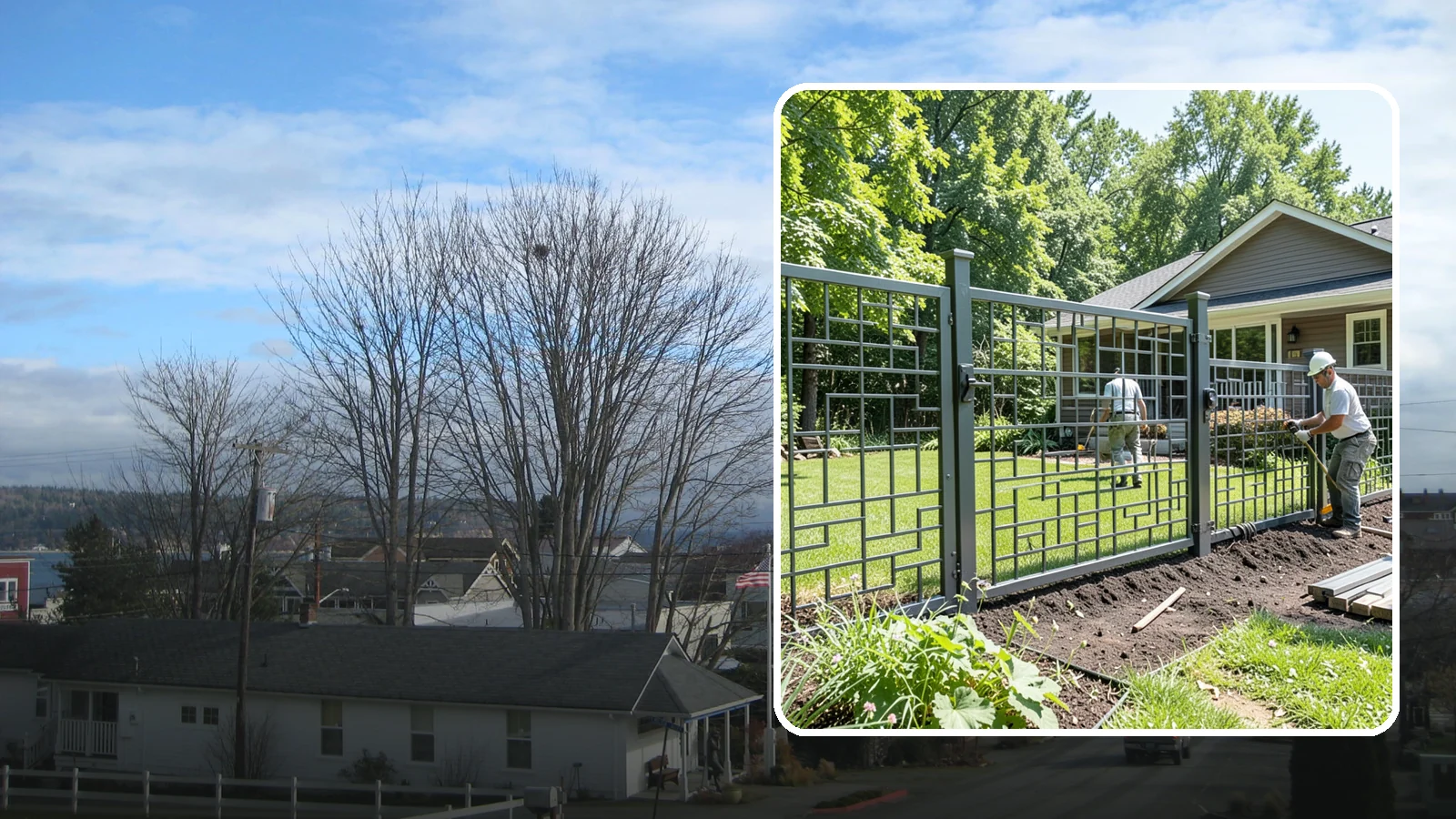 Aluminum Fence Installation in Langley, Island County, WA - An elegant aluminum fence that combines ornamental style with rust-proof durability for wet Northwest yards.