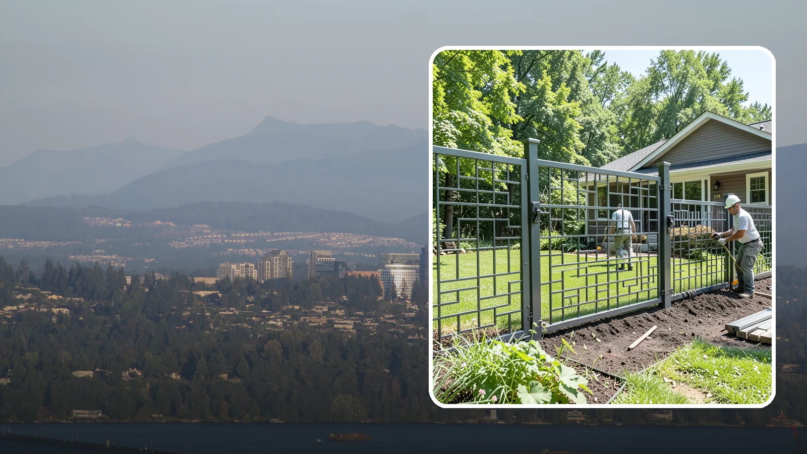 Aluminum Fence Installation in Medina, King County, WA - An elegant aluminum fence that combines ornamental style with rust-proof durability for wet Northwest yards.