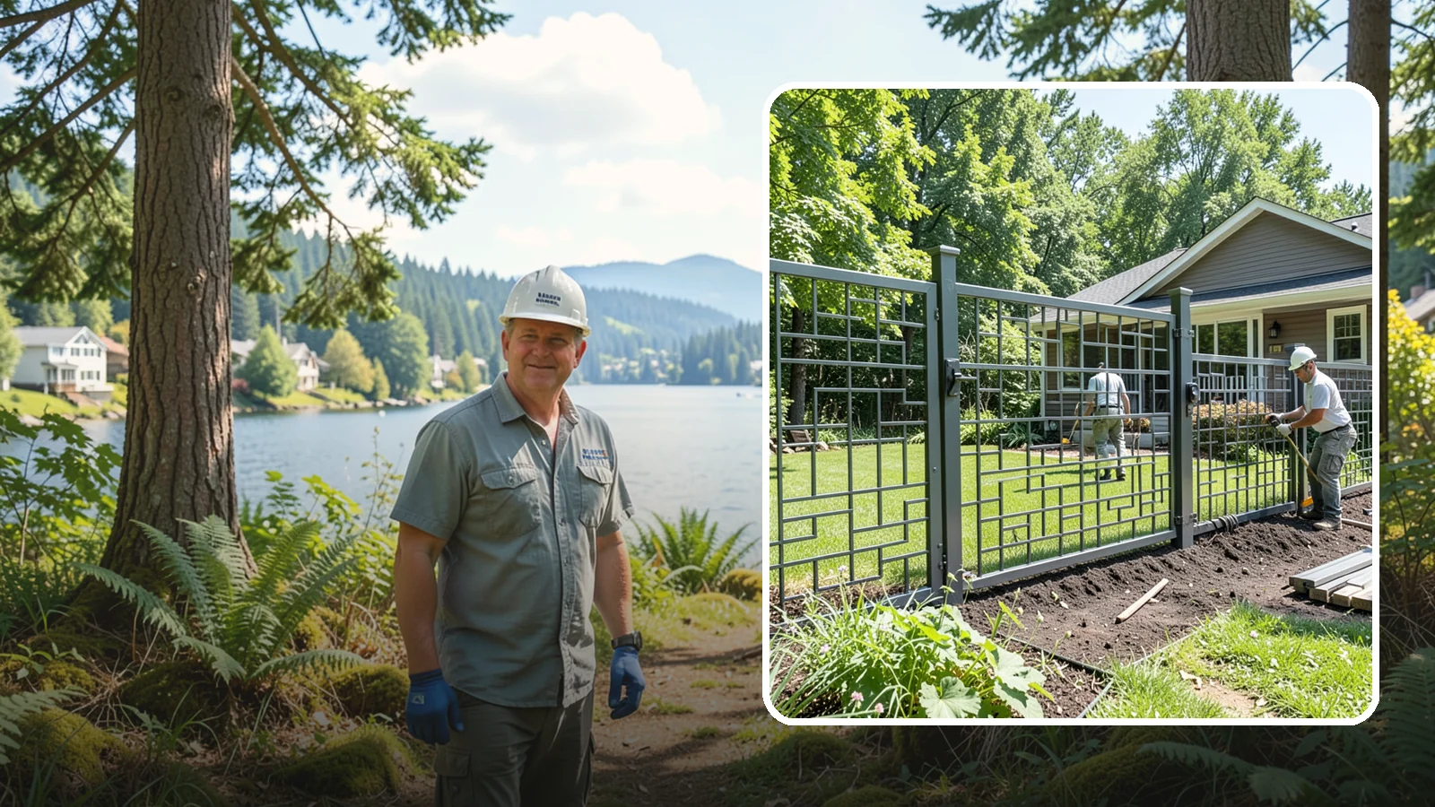Aluminum Fence Installation in Milton, King County, WA - An elegant aluminum fence that combines ornamental style with rust-proof durability for wet Northwest yards.