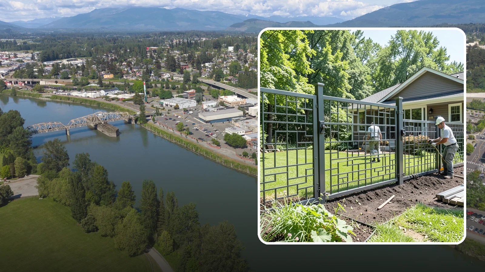 Aluminum Fence Installation in Mount Vernon, Skagit County, WA - An elegant aluminum fence that combines ornamental style with rust-proof durability for wet Northwest yards.