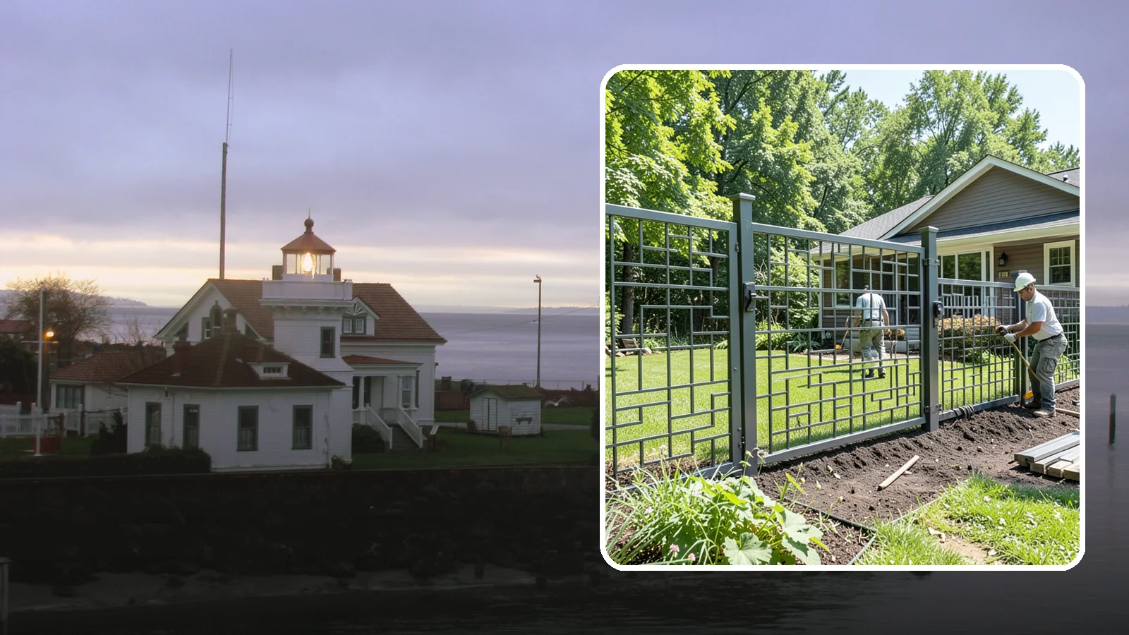 Aluminum Fence Installation in Mukilteo, Snohomish County, WA - An elegant aluminum fence that combines ornamental style with rust-proof durability for wet Northwest yards.