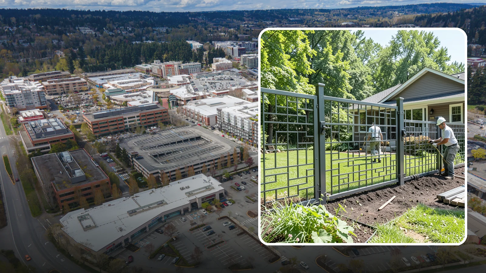 Aluminum Fence Installation in Redmond, King County, WA - An elegant aluminum fence that combines ornamental style with rust-proof durability for wet Northwest yards.