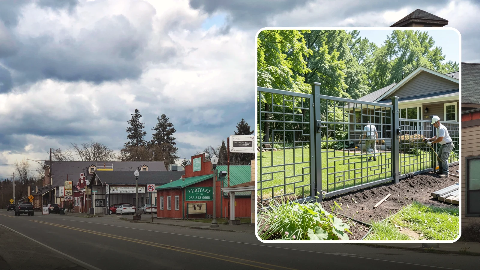 Aluminum Fence Installation in Roy, Pierce County, WA - An elegant aluminum fence that combines ornamental style with rust-proof durability for wet Northwest yards.