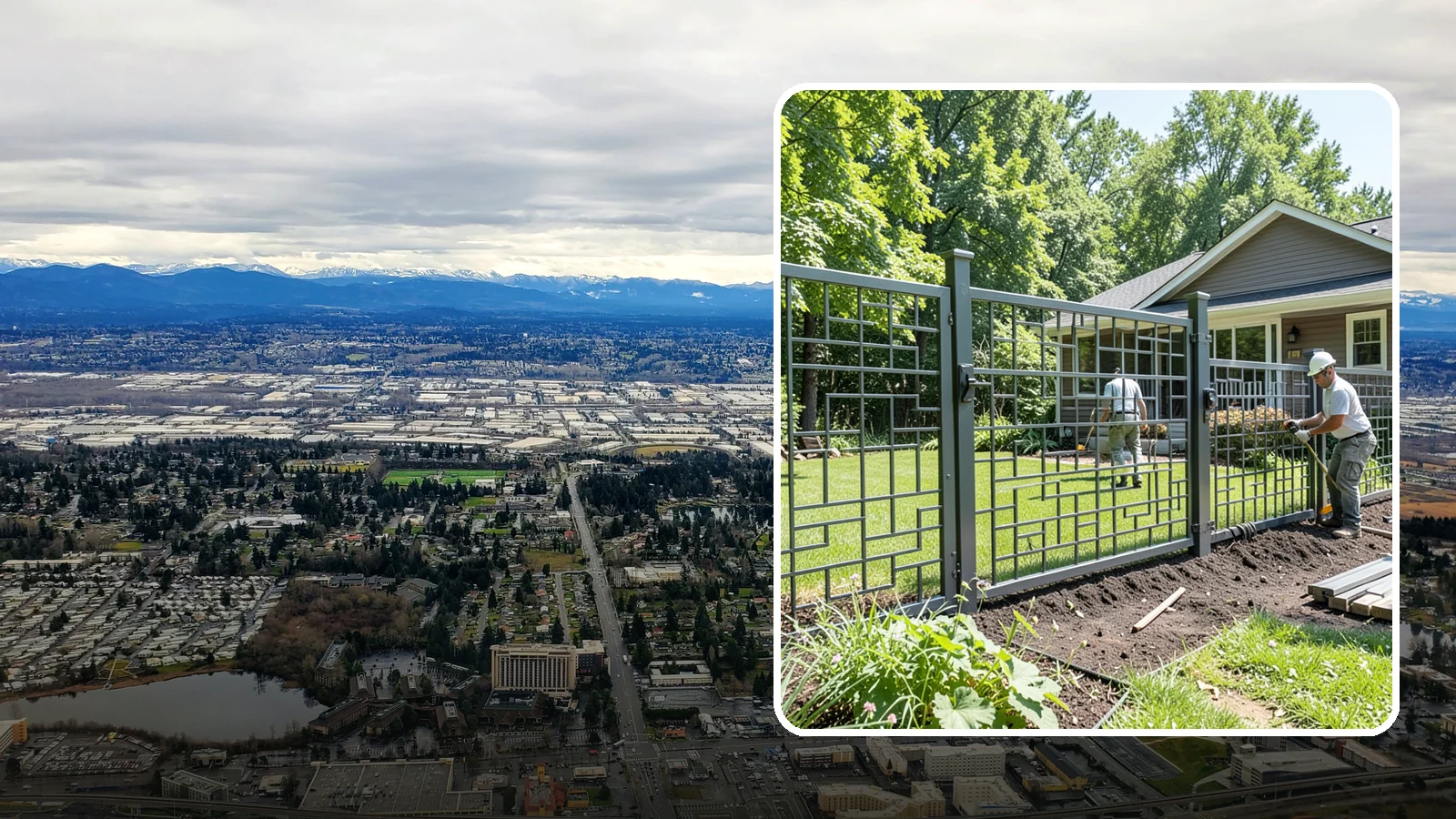 Aluminum Fence Installation in SeaTac, King County, WA - An elegant aluminum fence that combines ornamental style with rust-proof durability for wet Northwest yards.