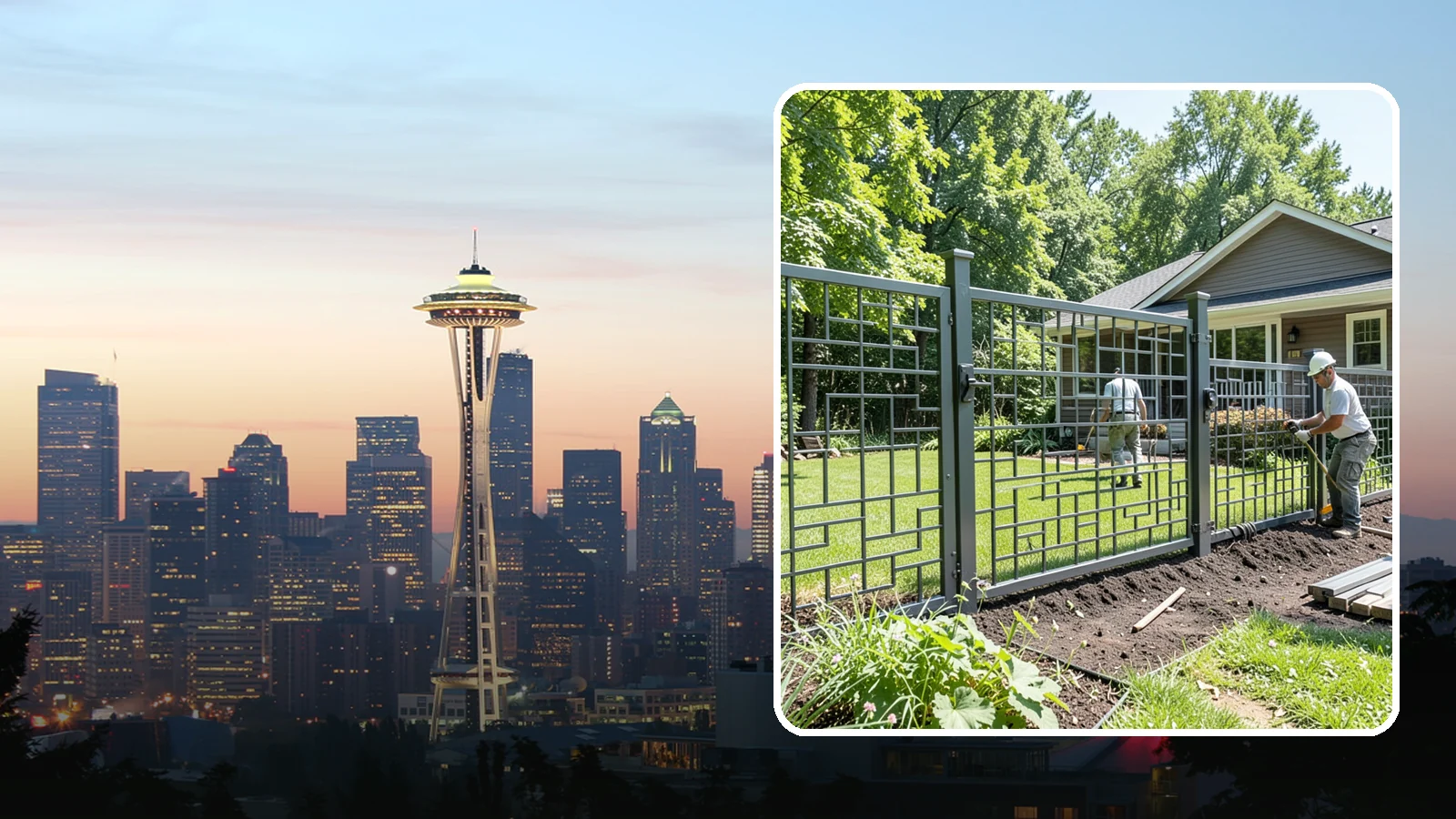 Aluminum Fence Installation in Seattle, King County, WA - An elegant aluminum fence that combines ornamental style with rust-proof durability for wet Northwest yards.