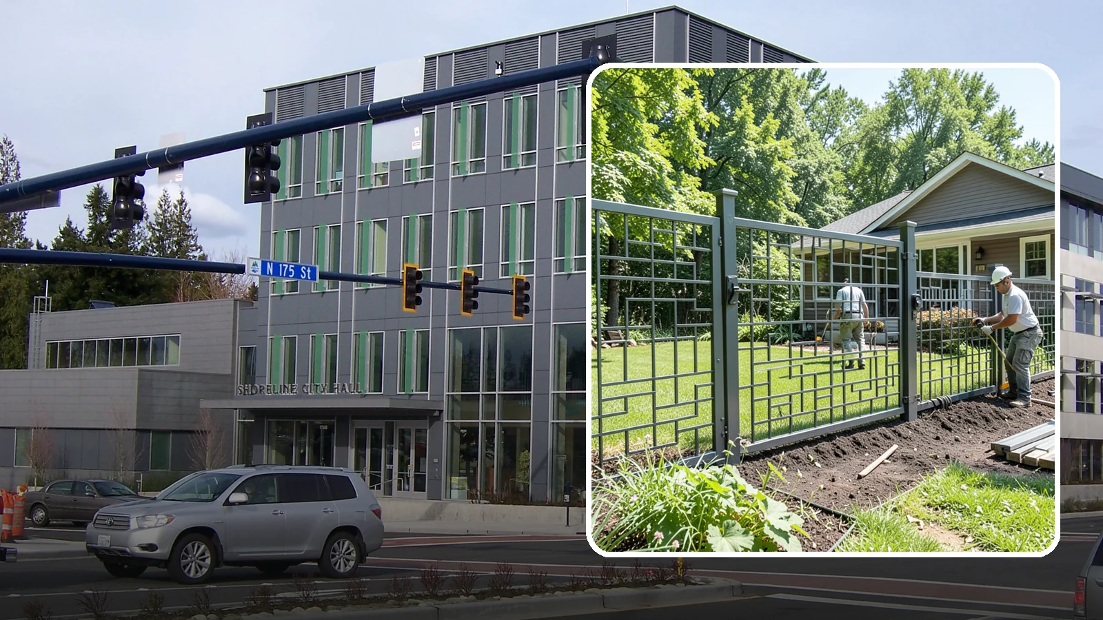 Aluminum Fence Installation in Shoreline, King County, WA - An elegant aluminum fence that combines ornamental style with rust-proof durability for wet Northwest yards.