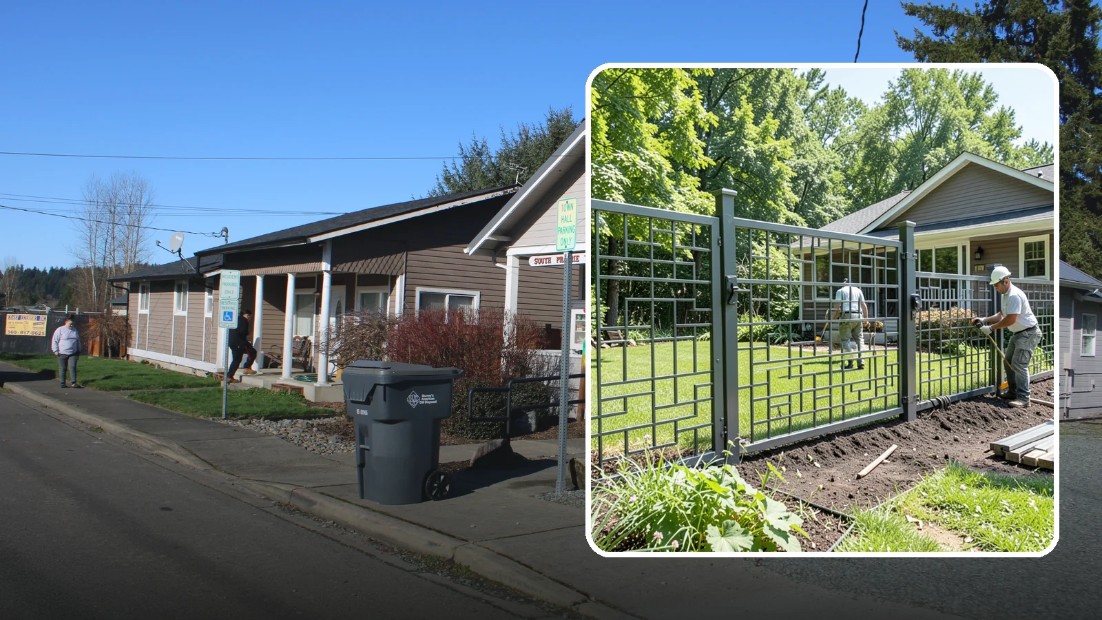 Aluminum Fence Installation in South Prairie, Pierce County, WA - An elegant aluminum fence that combines ornamental style with rust-proof durability for wet Northwest yards.