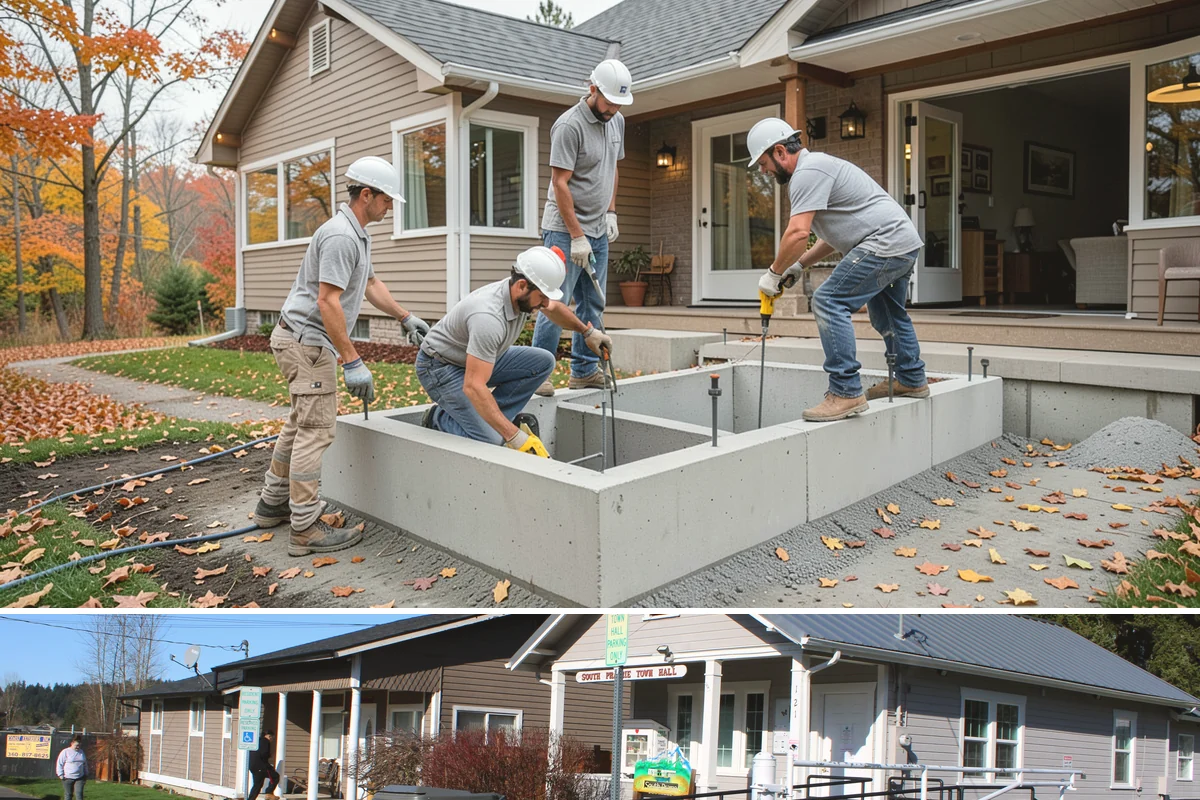 Aluminum Fence Installation in South Prairie, Pierce County, WA - Dry-season footings cure firmly before the wet months, keeping panels level.