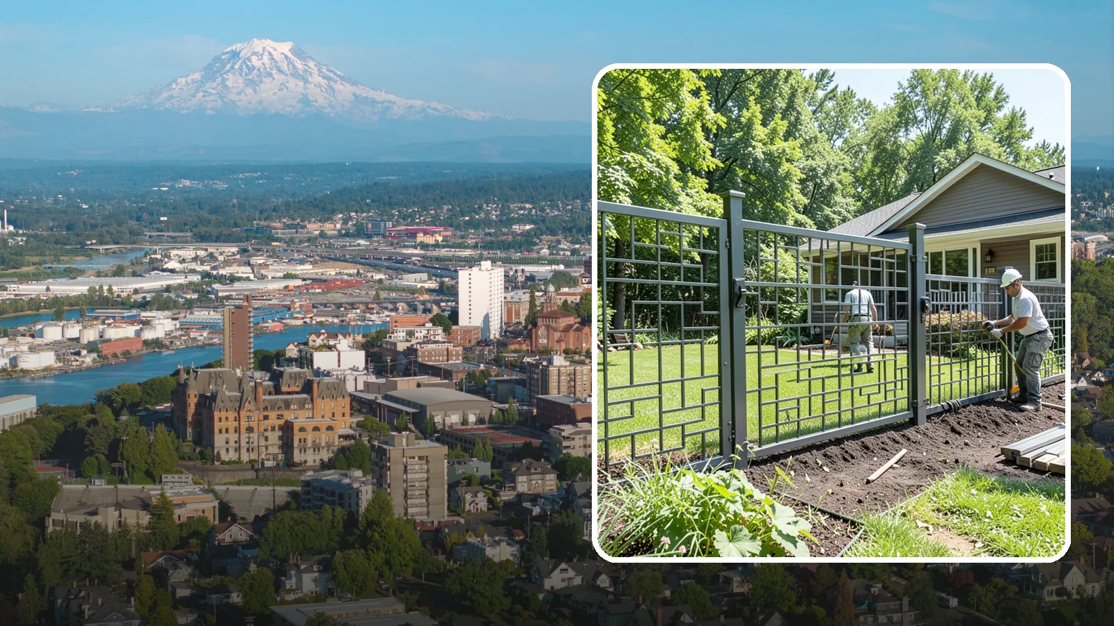 Aluminum Fence Installation in Tacoma, Pierce County, WA - An elegant aluminum fence that combines ornamental style with rust-proof durability for wet Northwest yards.