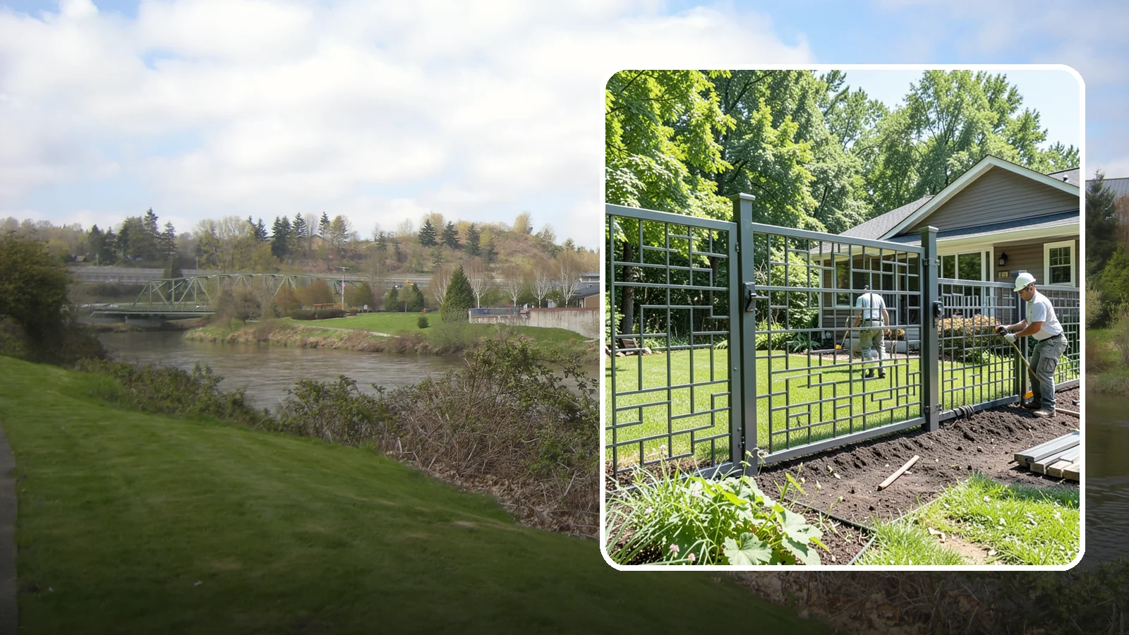 Aluminum Fence Installation in Tukwila, King County, WA - An elegant aluminum fence that combines ornamental style with rust-proof durability for wet Northwest yards.
