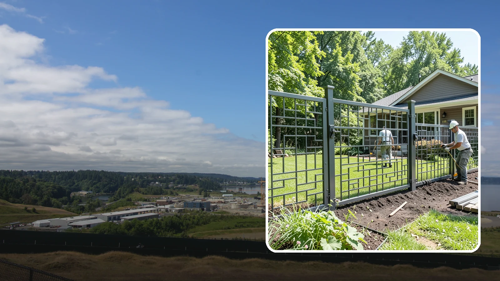 Aluminum Fence Installation in University Place, Pierce County, WA - An elegant aluminum fence that combines ornamental style with rust-proof durability for wet Northwest yards.