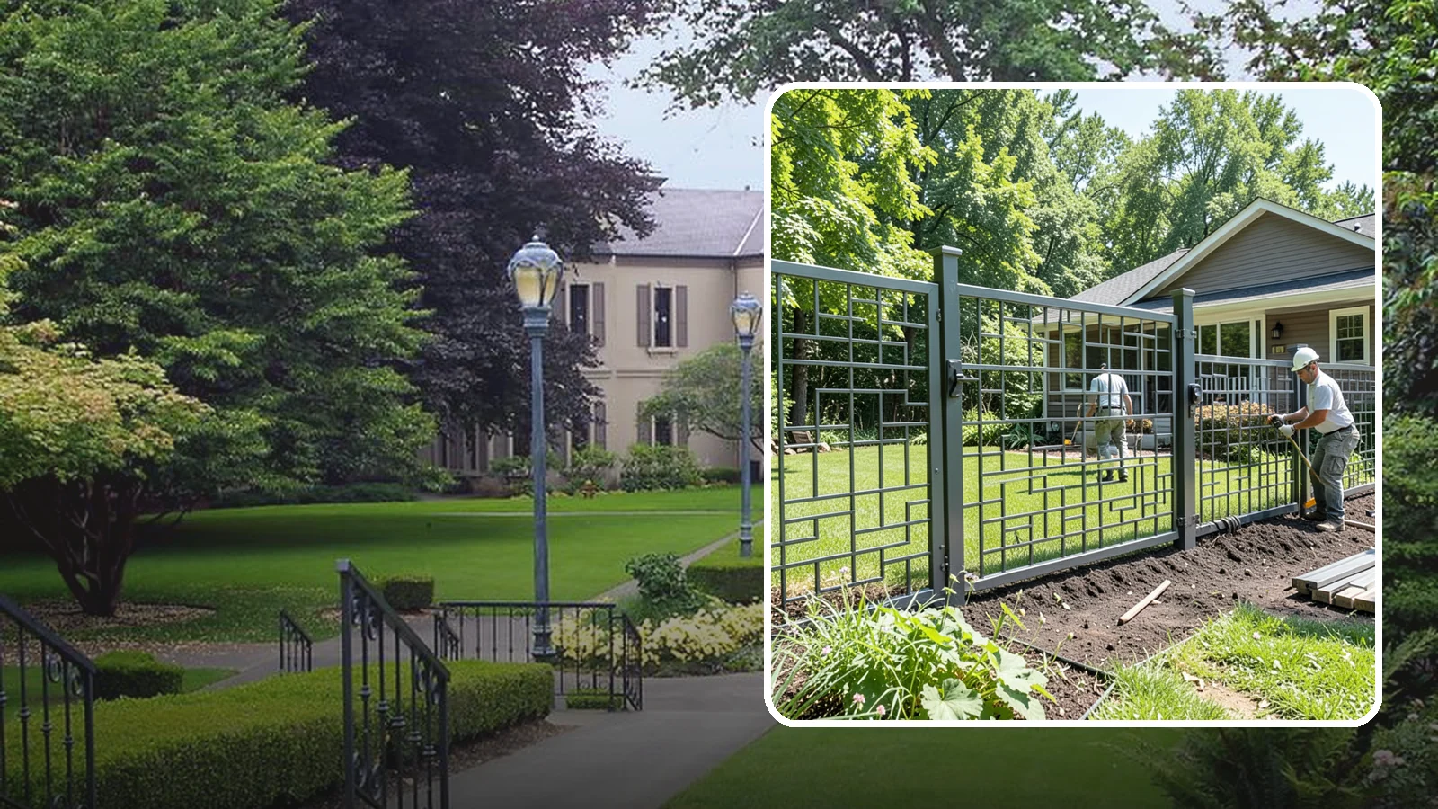 Aluminum Fence Installation in Woodinville, King County, WA - An elegant aluminum fence that combines ornamental style with rust-proof durability for wet Northwest yards.