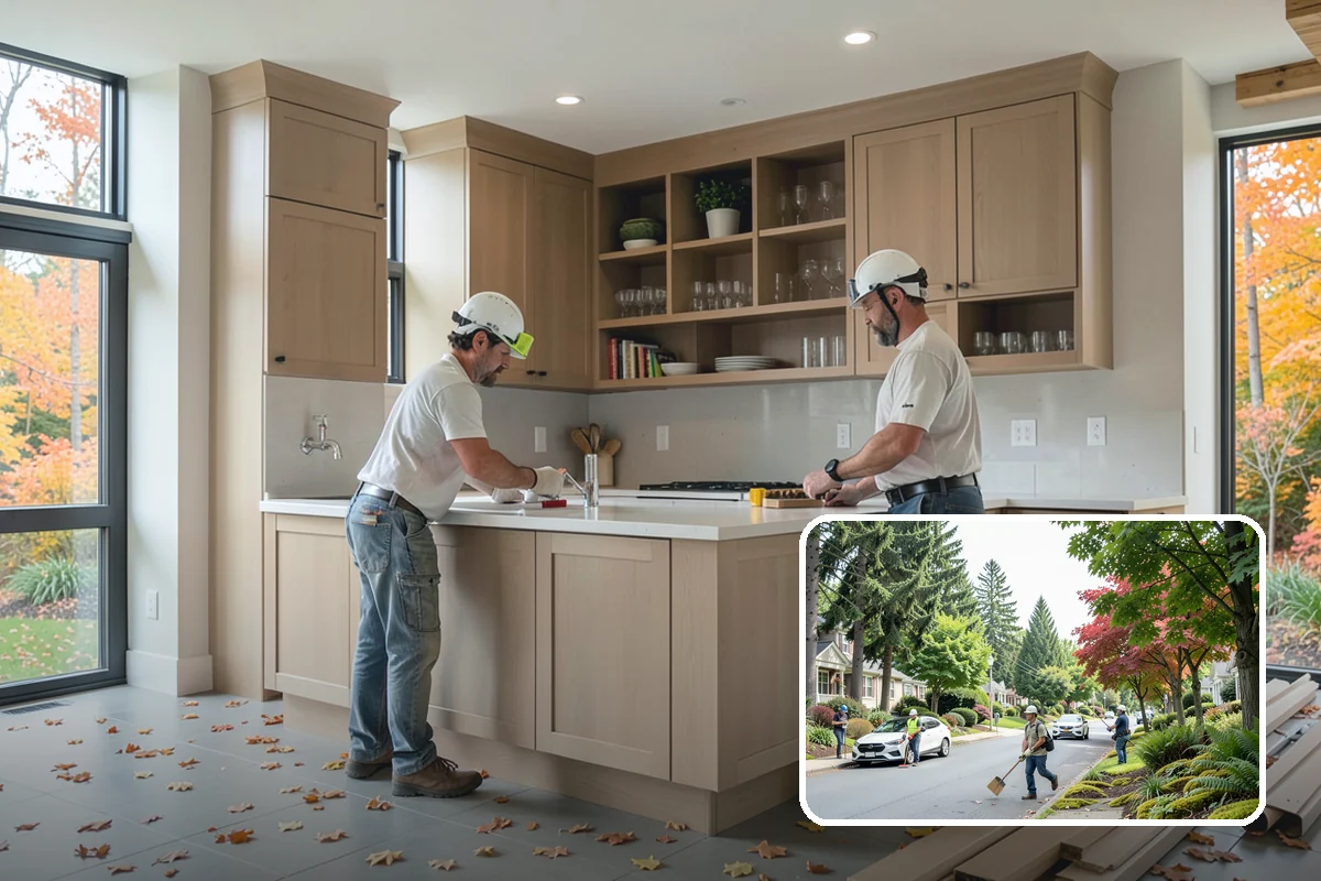 Appliance Garage Construction in Beaux Arts Village, King County, WA - Clutter-free countertops with appliances still accessible