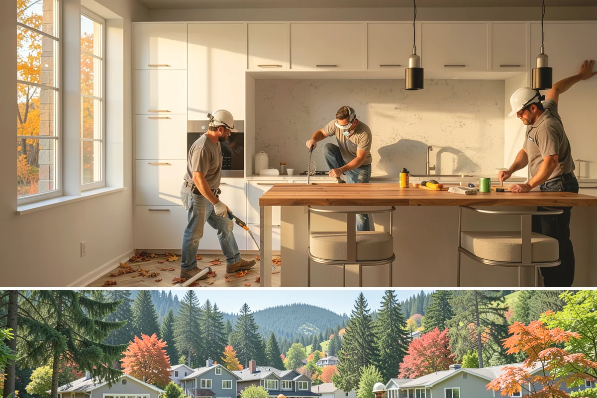 Appliance Garage Construction in Fircrest, Pierce County, WA - This built-in upgrade fits any season and is easily combined with a broader cabinetry project.
