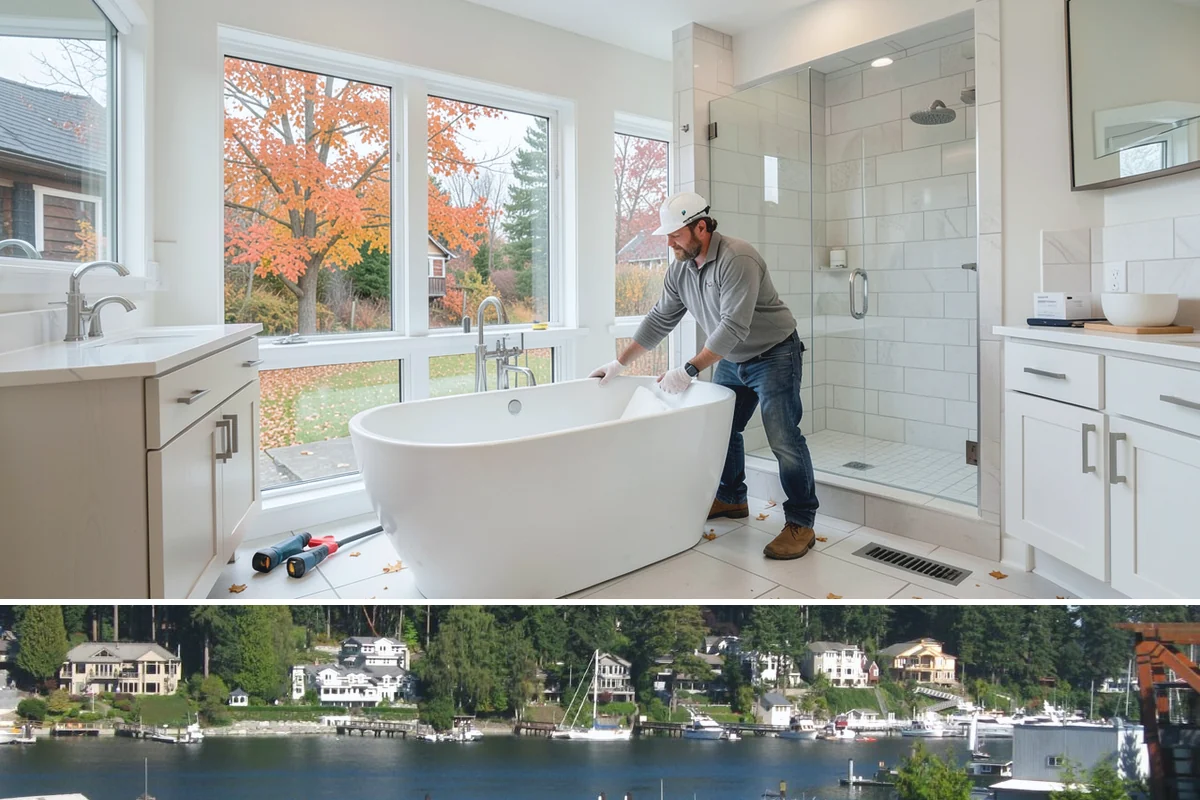 Appliance Garage Construction in Gig Harbor, Pierce County, WA - This built-in upgrade fits any season and is easily combined with a broader cabinetry project.