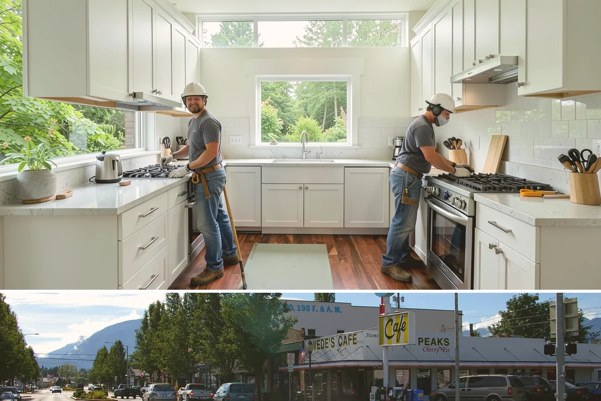 Appliance Garage Construction in North Bend, King County, WA - This built-in upgrade fits any season and is easily combined with a broader cabinetry project.