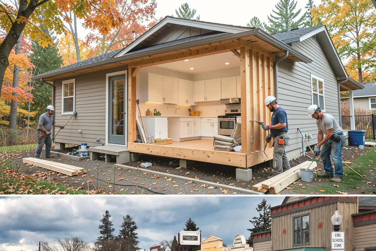 Appliance Garage Construction in Roy, Pierce County, WA - This built-in upgrade fits any season and is easily combined with a broader cabinetry project.