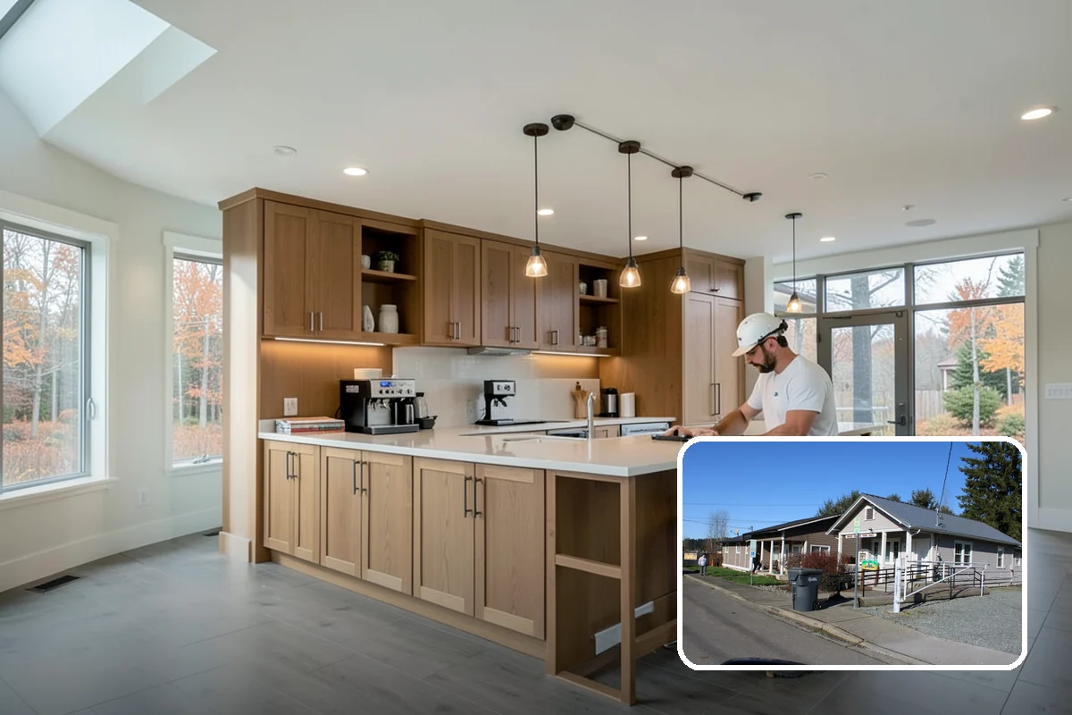 Appliance Garage Construction in South Prairie, Pierce County, WA - Clutter-free countertops with appliances still accessible