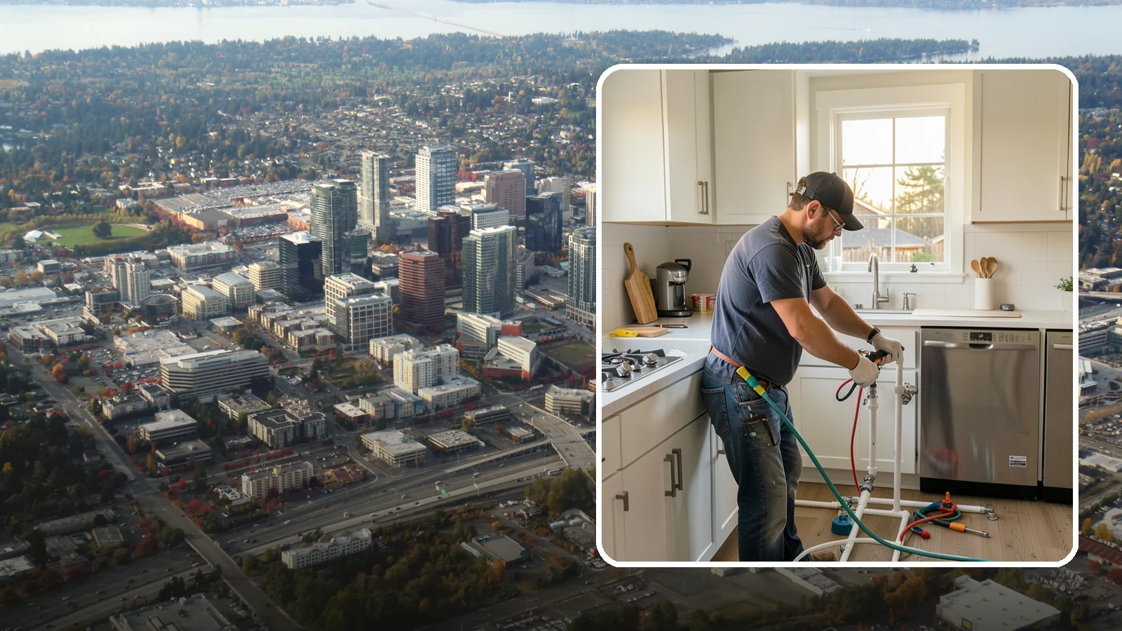 Appliance Installation in Bellevue, King County, WA - Installing kitchen appliances such as ranges, dishwashers, refrigerators, and microwaves with correct utility connections.