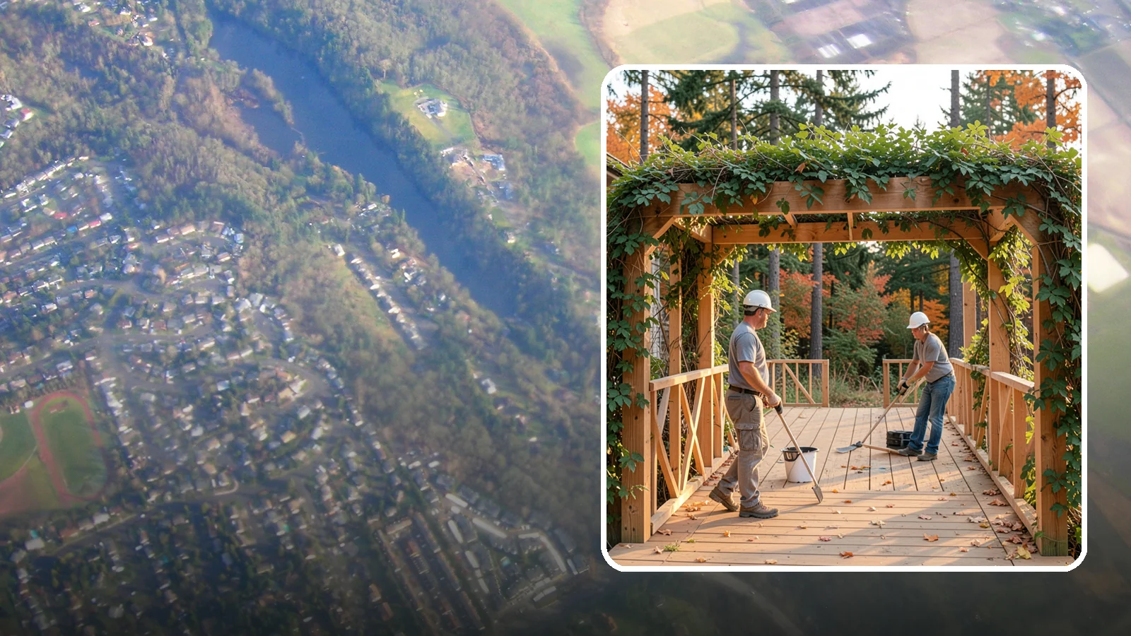 Arbor Construction in Algona, King County, WA - A graceful garden arbor that frames an entry, walkway, or seating area with structure and climbing greenery.