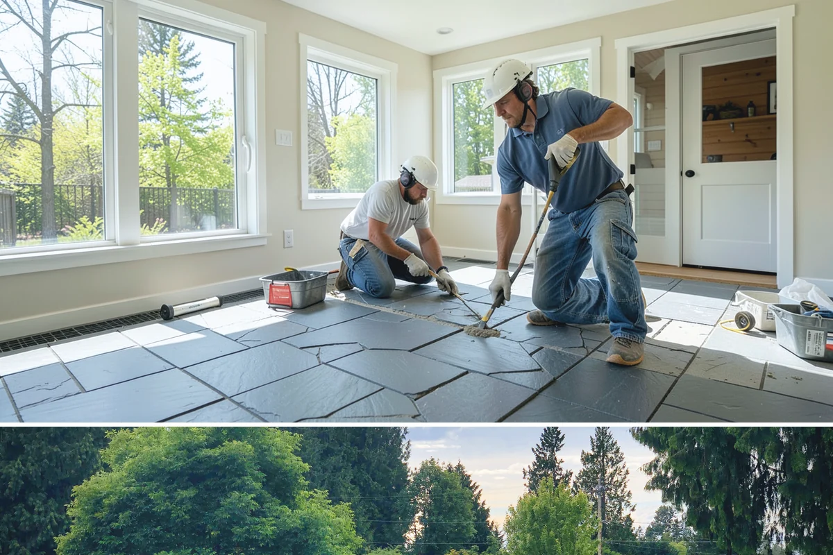 Arbor Construction in Bonney Lake, Pierce County, WA - Install in spring or summer so footings cure and finishes bond before fall planting and rain.