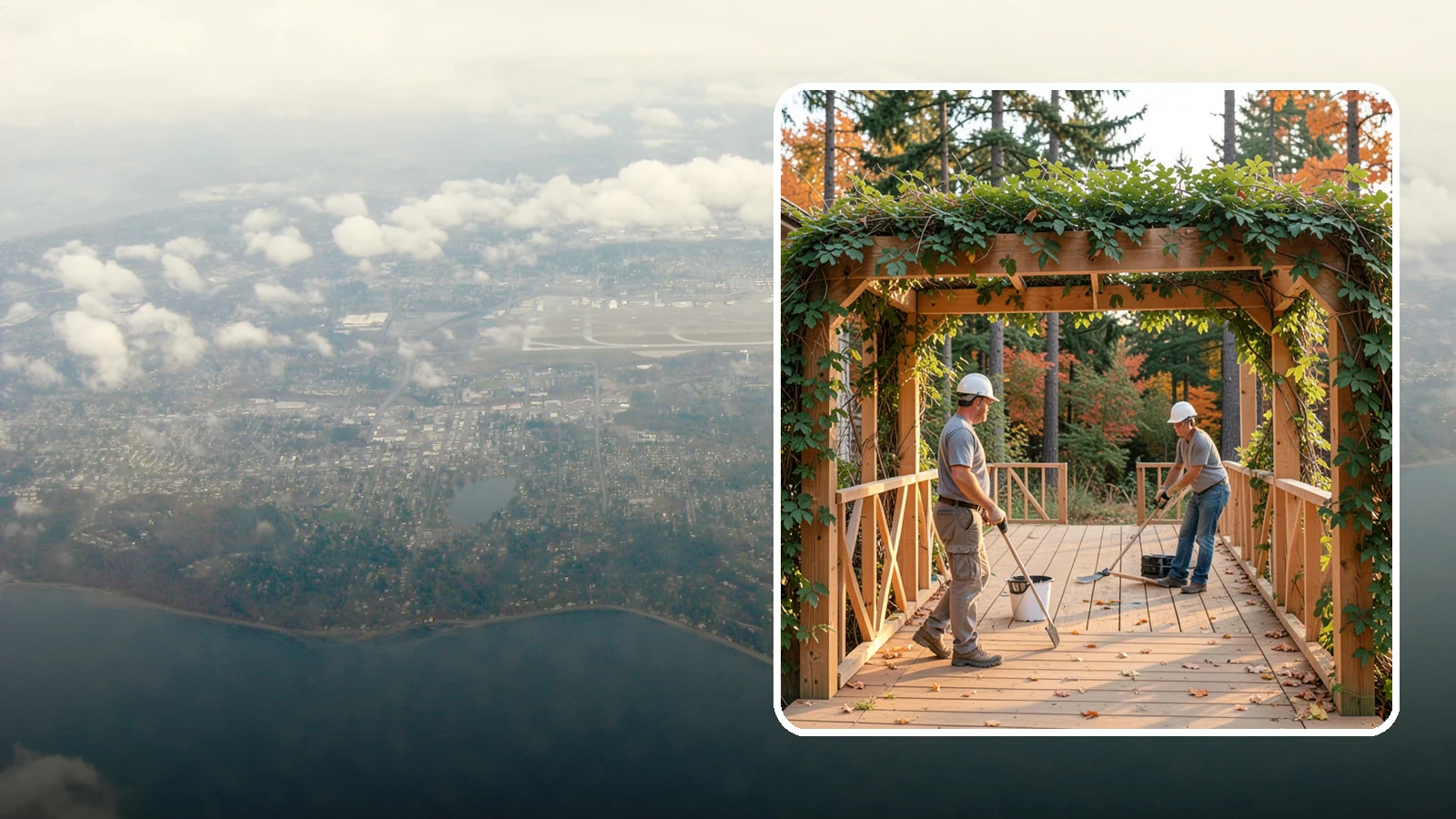 Arbor Construction in Burien, King County, WA - A graceful garden arbor that frames an entry, walkway, or seating area with structure and climbing greenery.