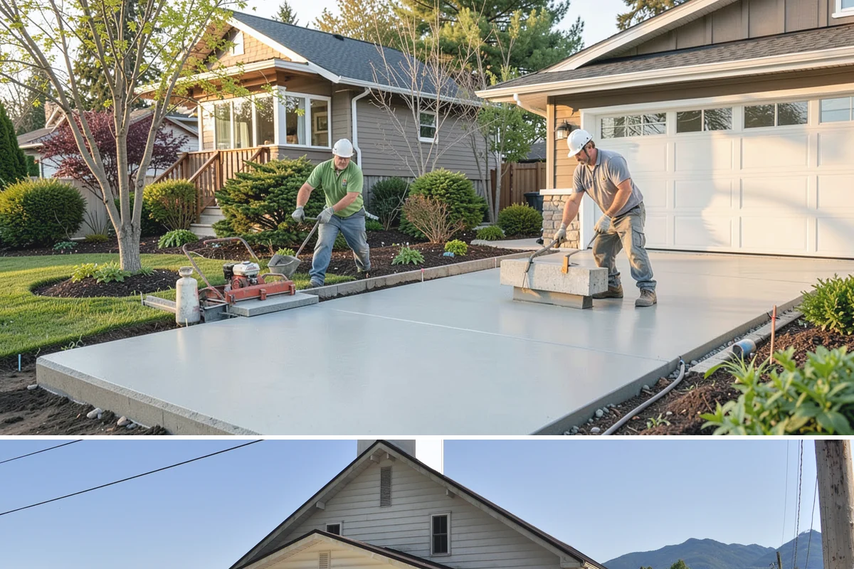 Arbor Construction in Concrete, Skagit County, WA - Install in spring or summer so footings cure and finishes bond before fall planting and rain.
