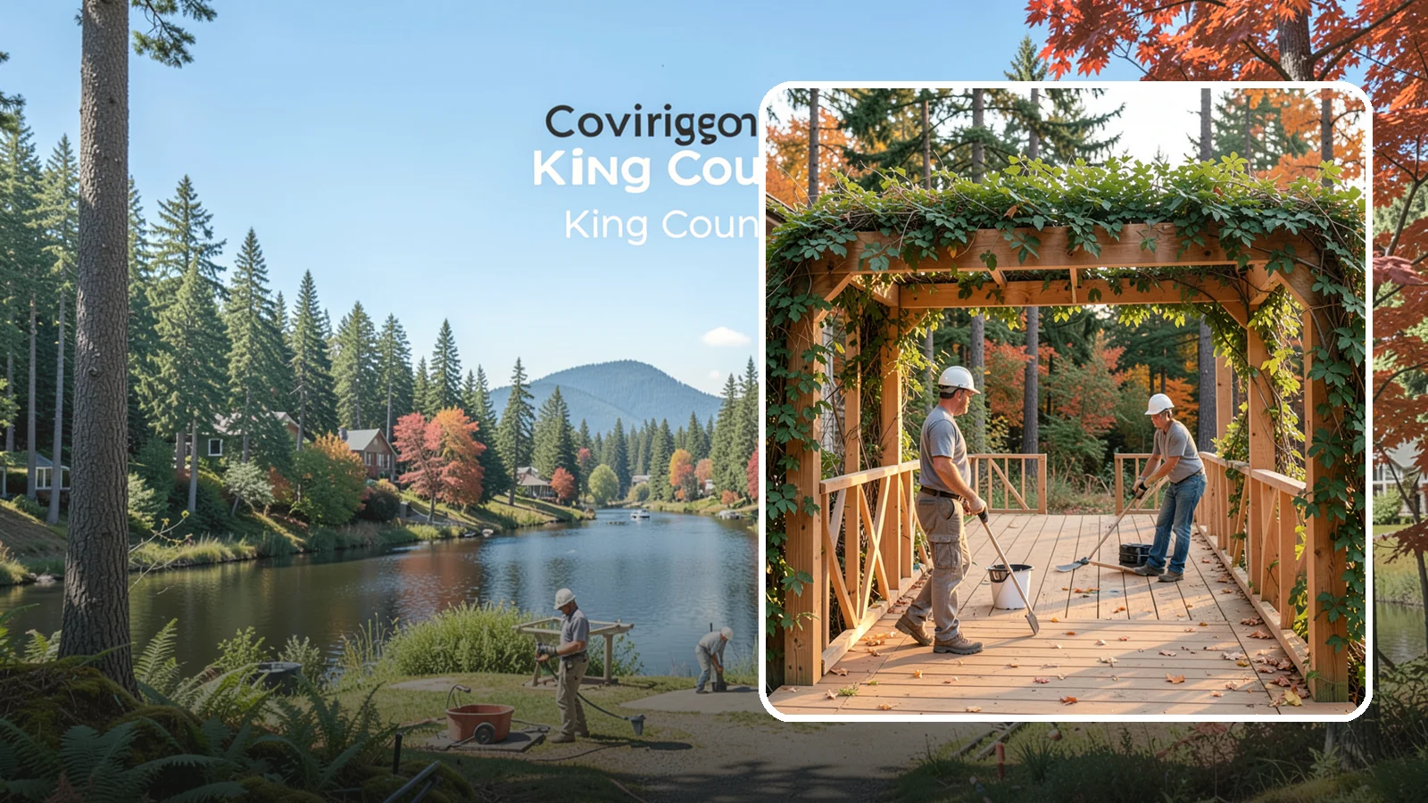 Arbor Construction in Covington, King County, WA - A graceful garden arbor that frames an entry, walkway, or seating area with structure and climbing greenery.
