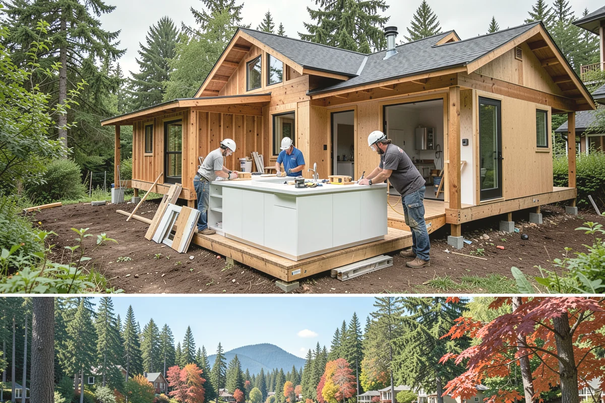 Arbor Construction in Covington, King County, WA - Install in spring or summer so footings cure and finishes bond before fall planting and rain.