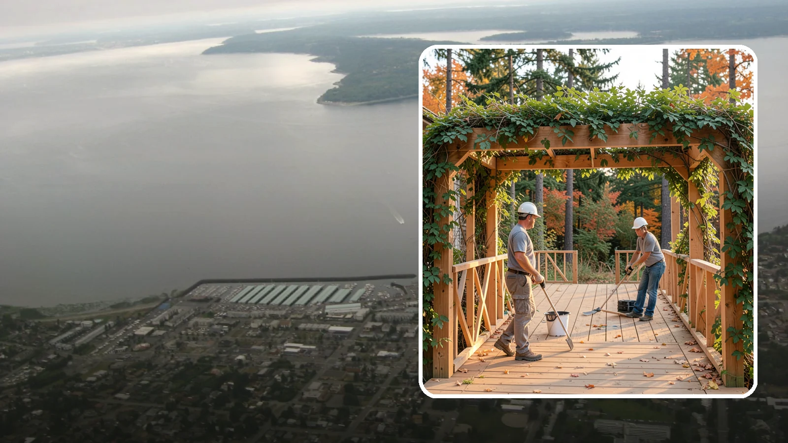 Arbor Construction in Des Moines, King County, WA - A graceful garden arbor that frames an entry, walkway, or seating area with structure and climbing greenery.