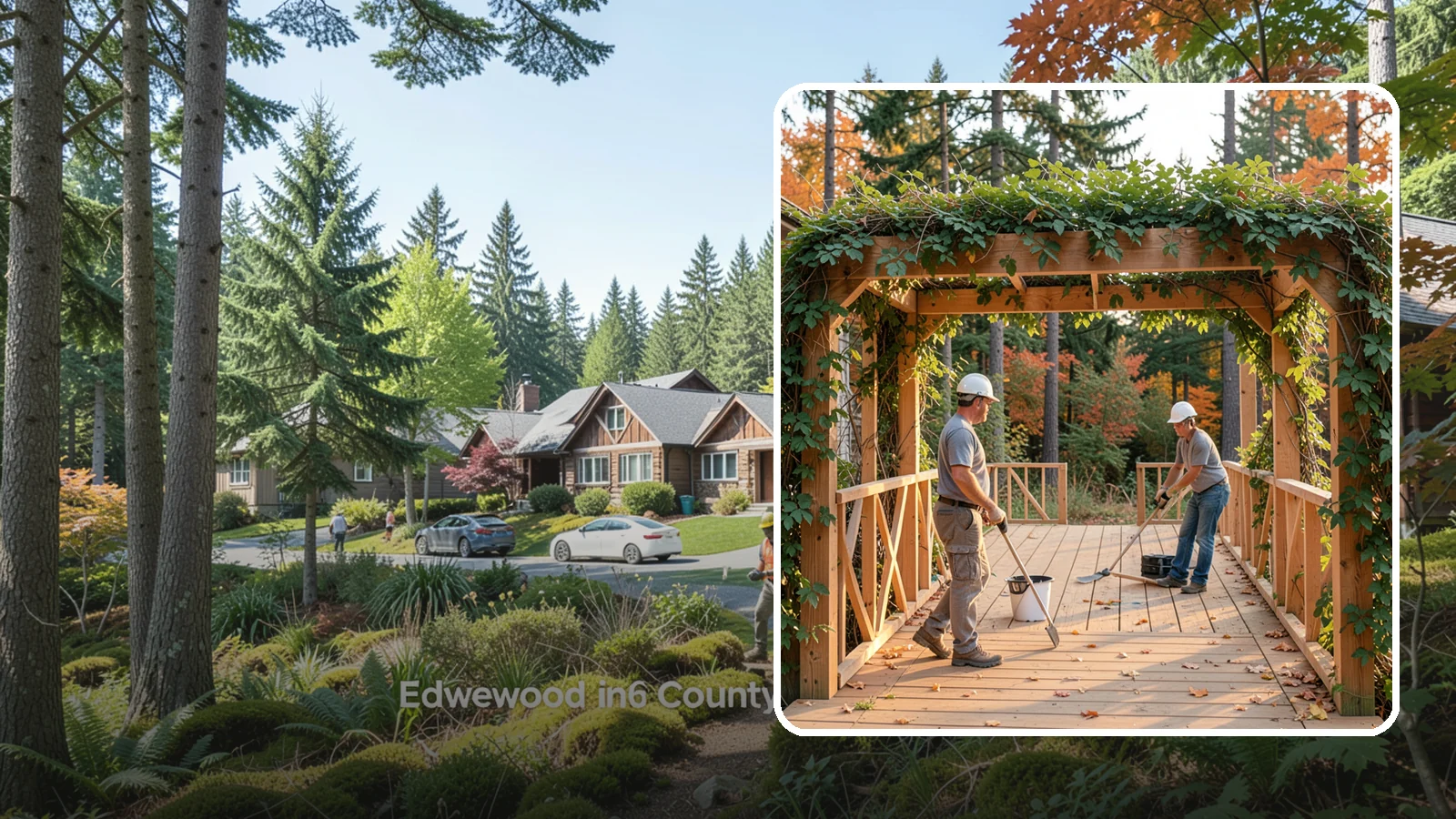 Arbor Construction in Edgewood, Pierce County, WA - A graceful garden arbor that frames an entry, walkway, or seating area with structure and climbing greenery.