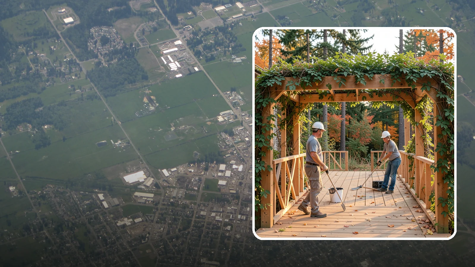 Arbor Construction in Enumclaw, King County, WA - A graceful garden arbor that frames an entry, walkway, or seating area with structure and climbing greenery.