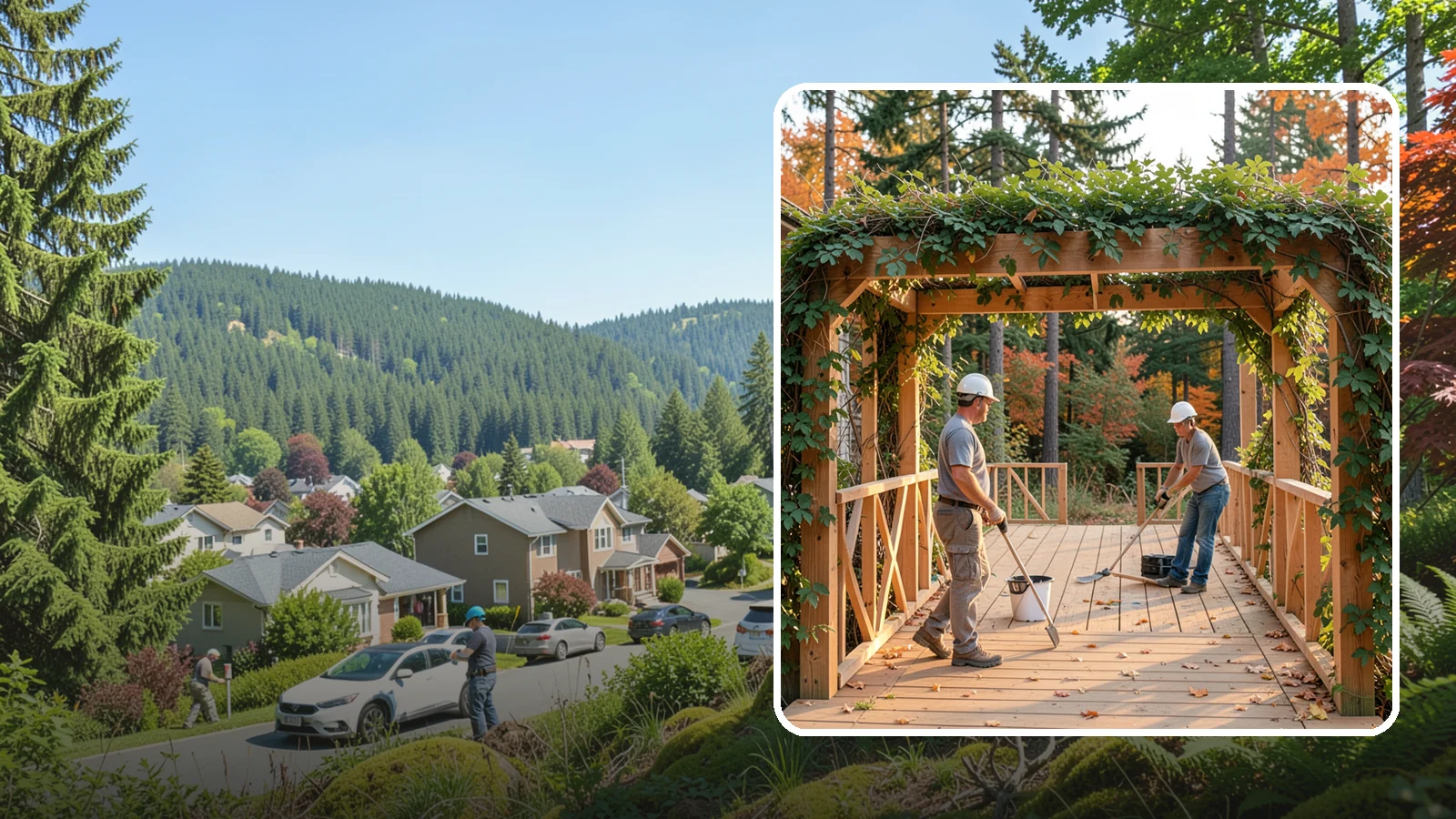 Arbor Construction in Index, Snohomish County, WA - A graceful garden arbor that frames an entry, walkway, or seating area with structure and climbing greenery.