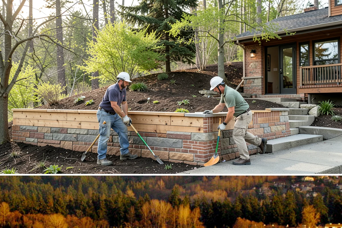 Arbor Construction in Kenmore, King County, WA - Install in spring or summer so footings cure and finishes bond before fall planting and rain.