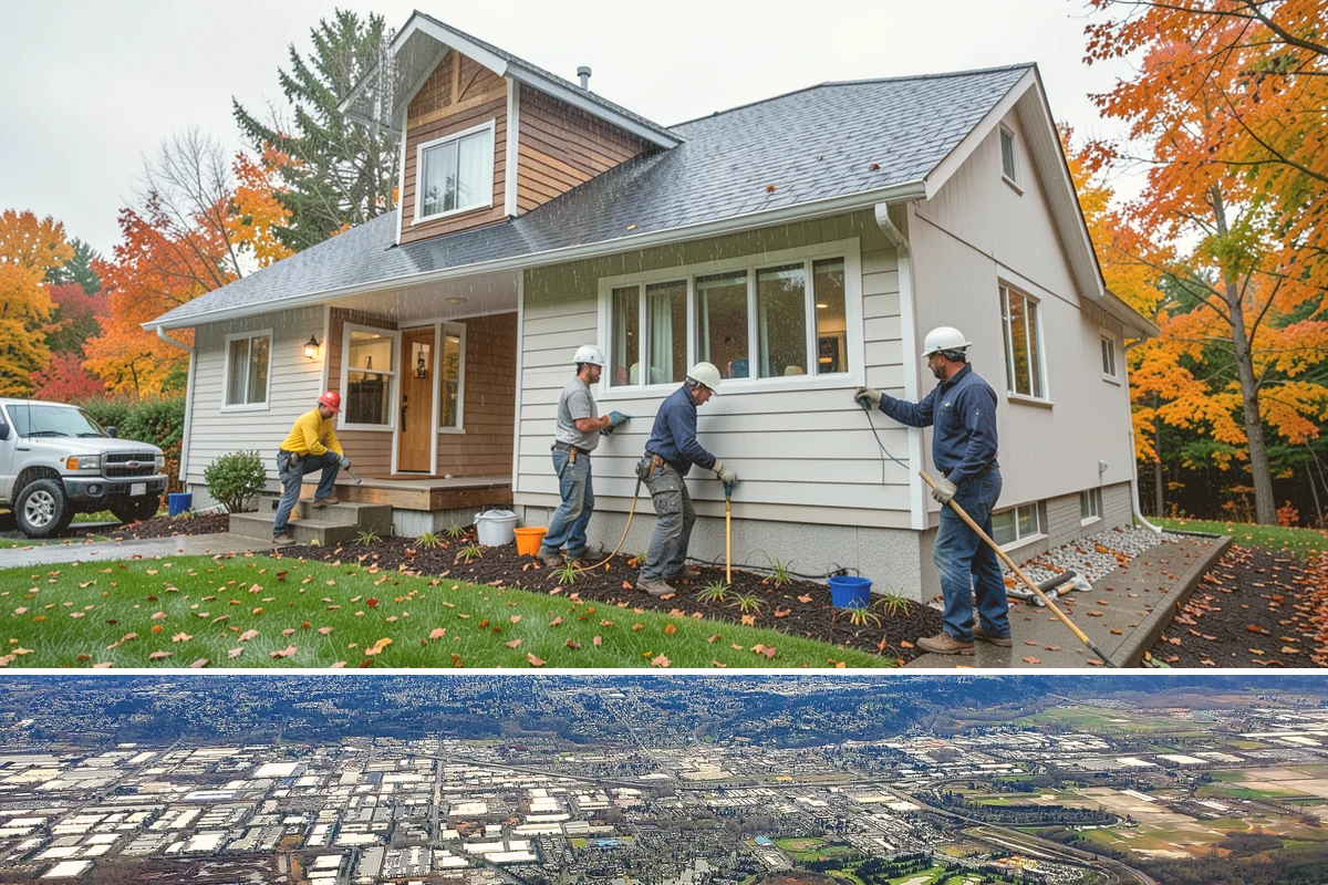 Arbor Construction in Kent, King County, WA - Install in spring or summer so footings cure and finishes bond before fall planting and rain.