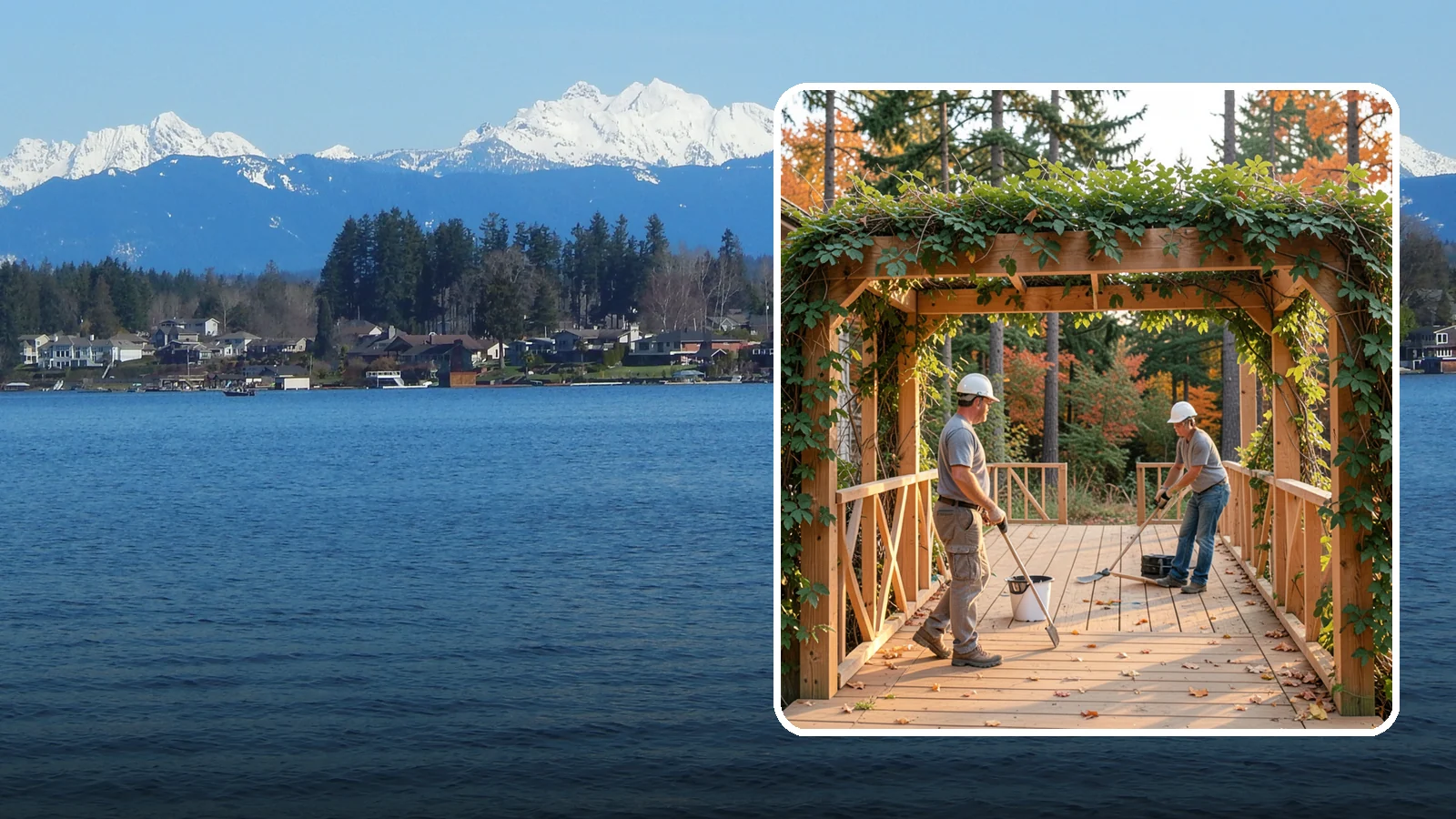 Arbor Construction in Lake Stevens, Snohomish County, WA - A graceful garden arbor that frames an entry, walkway, or seating area with structure and climbing greenery.