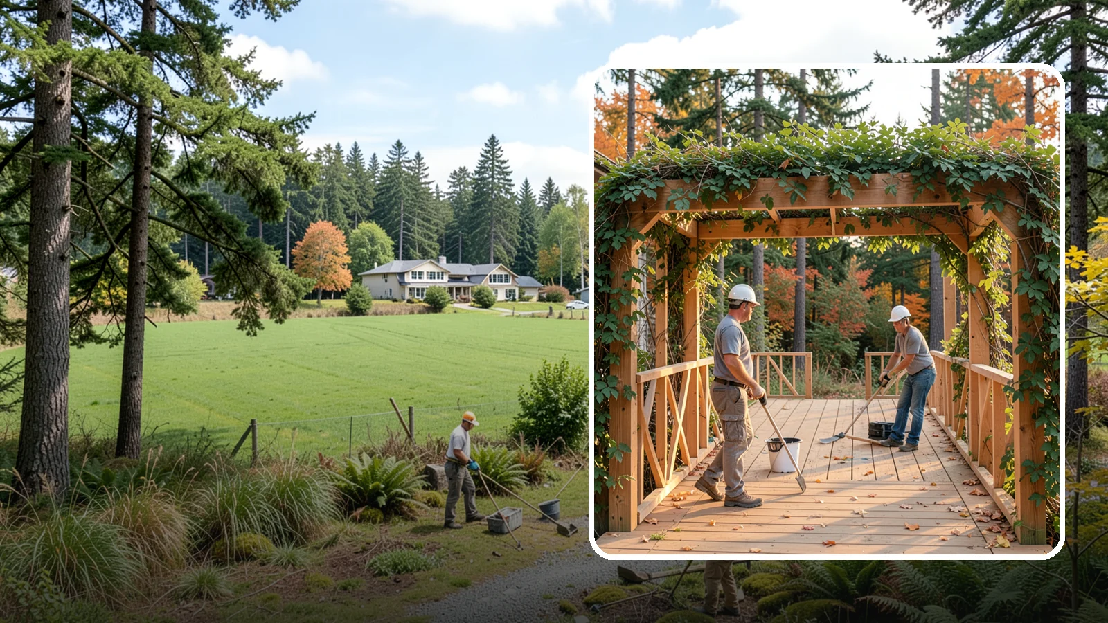 Arbor Construction in Lyman, Skagit County, WA - A graceful garden arbor that frames an entry, walkway, or seating area with structure and climbing greenery.