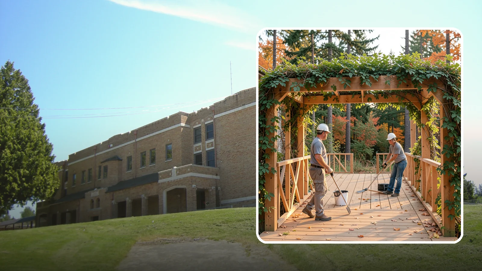 Arbor Construction in Maple Valley, King County, WA - A graceful garden arbor that frames an entry, walkway, or seating area with structure and climbing greenery.