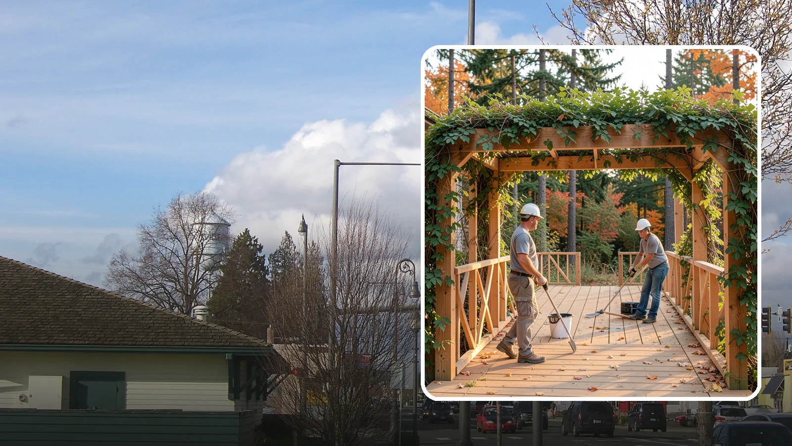 Arbor Construction in Marysville, Snohomish County, WA - A graceful garden arbor that frames an entry, walkway, or seating area with structure and climbing greenery.