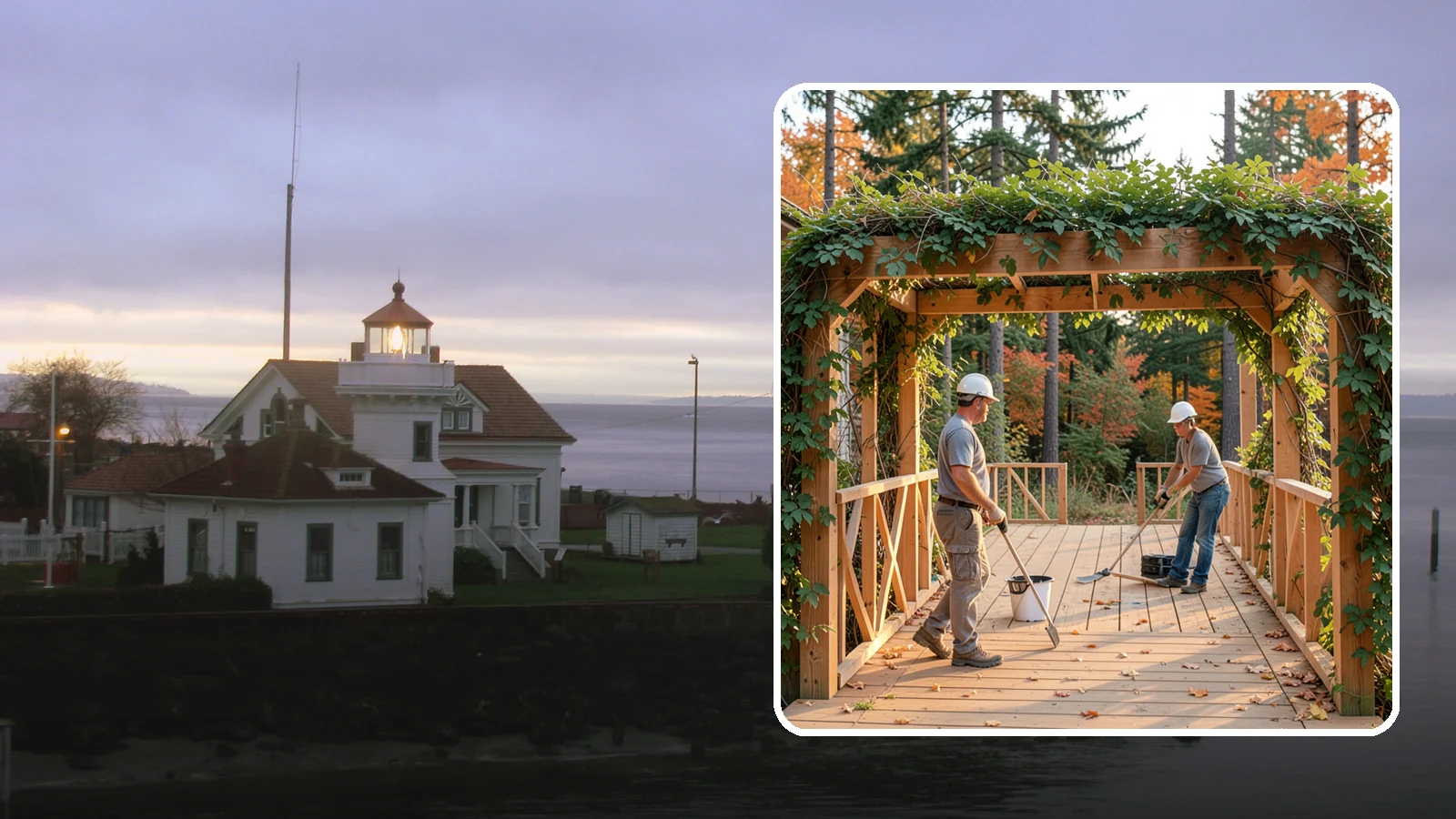 Arbor Construction in Mukilteo, Snohomish County, WA - A graceful garden arbor that frames an entry, walkway, or seating area with structure and climbing greenery.