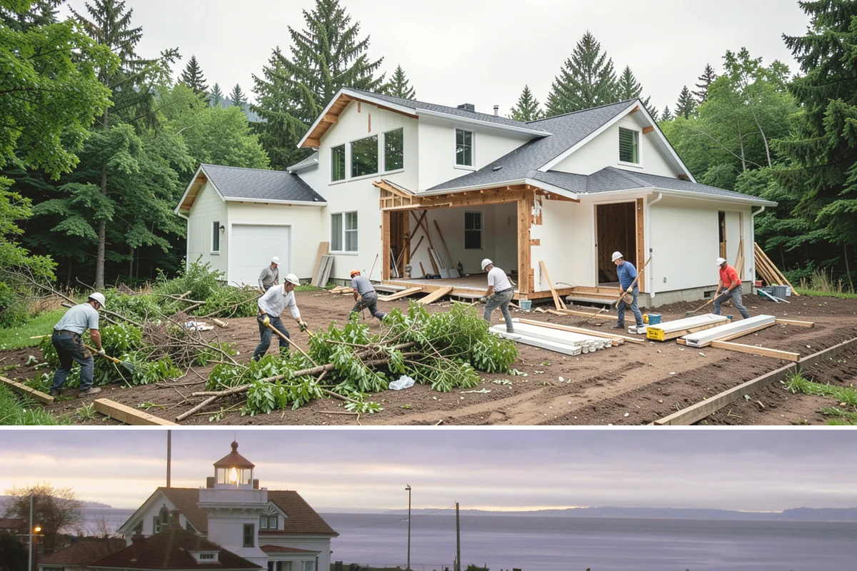 Arbor Construction in Mukilteo, Snohomish County, WA - Install in spring or summer so footings cure and finishes bond before fall planting and rain.