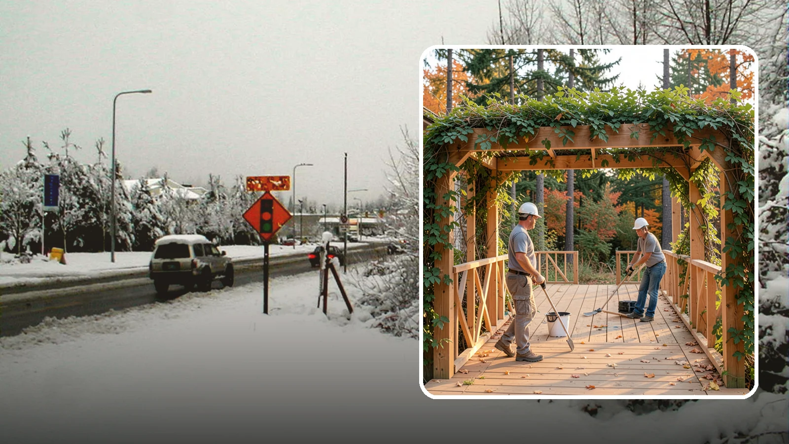 Arbor Construction in Newcastle, King County, WA - A graceful garden arbor that frames an entry, walkway, or seating area with structure and climbing greenery.
