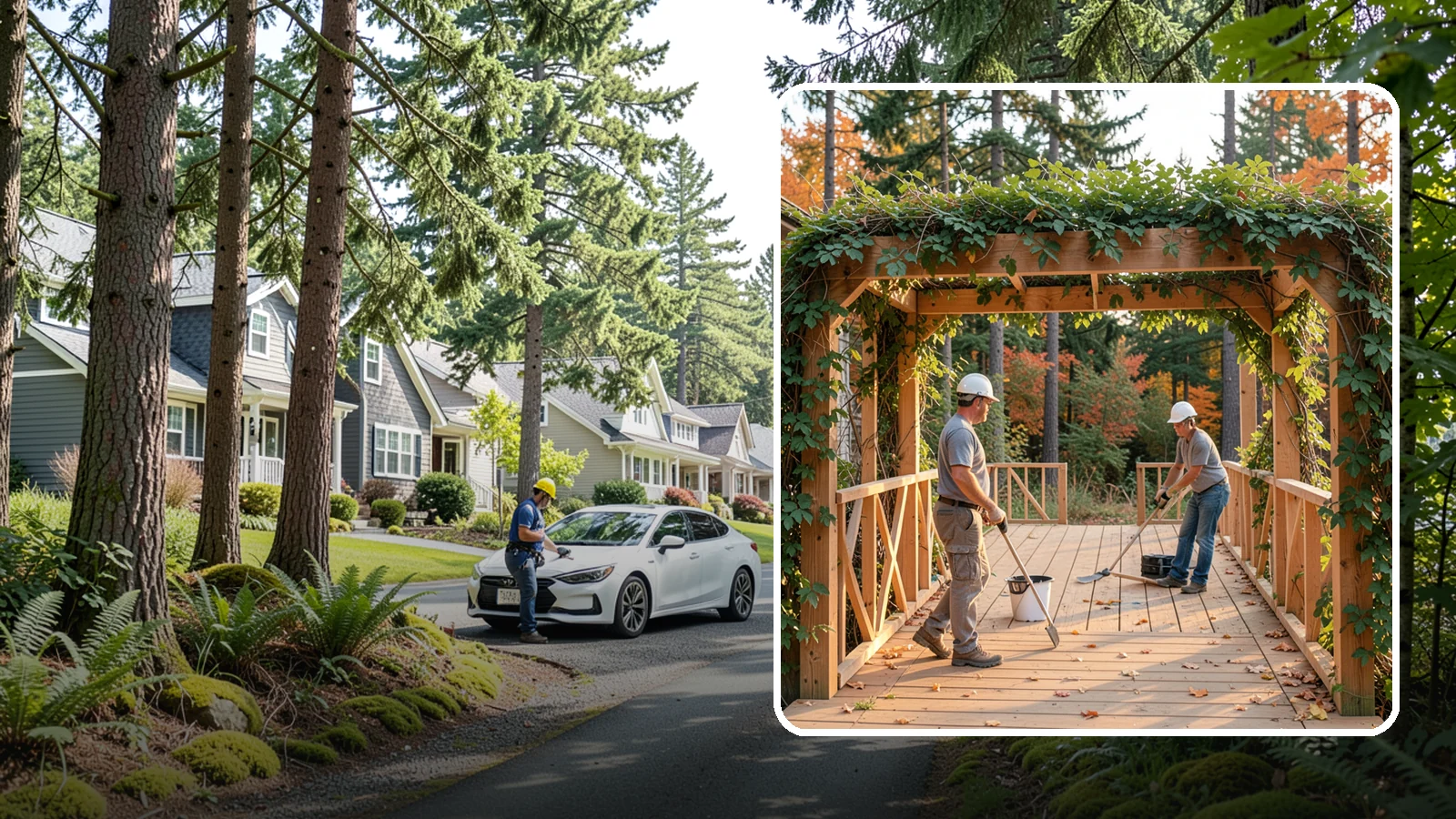 Arbor Construction in Normandy Park, King County, WA - A graceful garden arbor that frames an entry, walkway, or seating area with structure and climbing greenery.