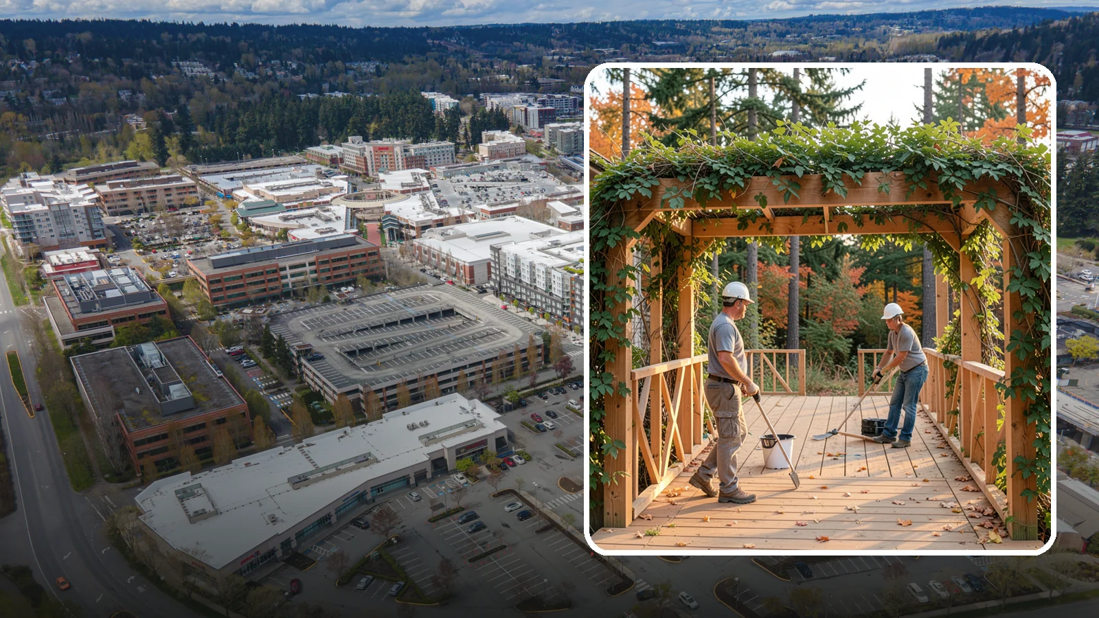 Arbor Construction in Redmond, King County, WA - A graceful garden arbor that frames an entry, walkway, or seating area with structure and climbing greenery.