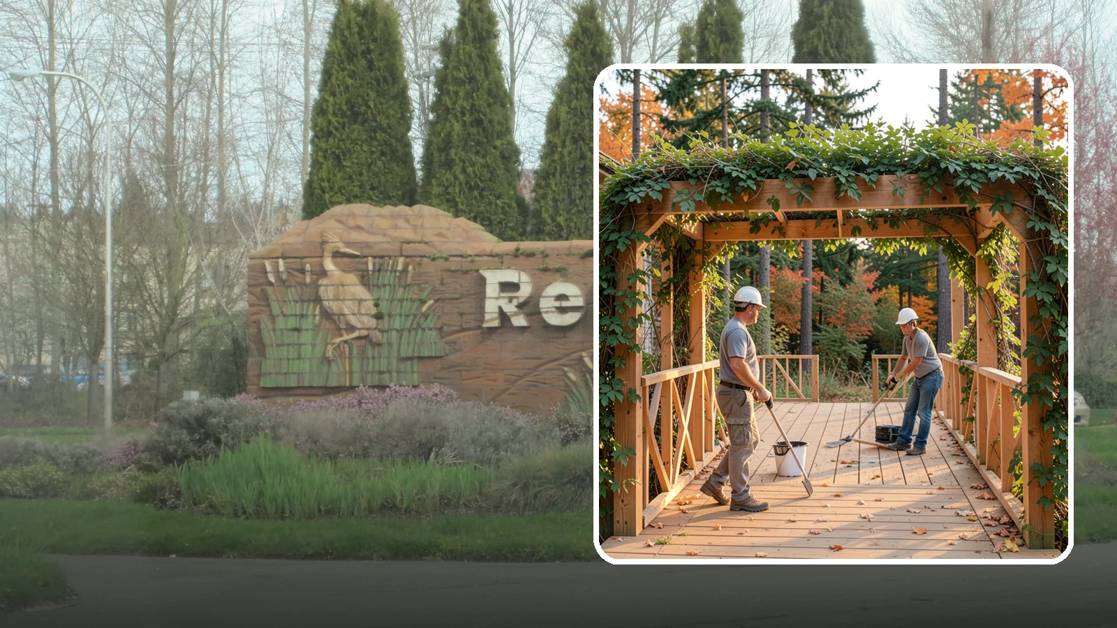 Arbor Construction in Renton, King County, WA - A graceful garden arbor that frames an entry, walkway, or seating area with structure and climbing greenery.