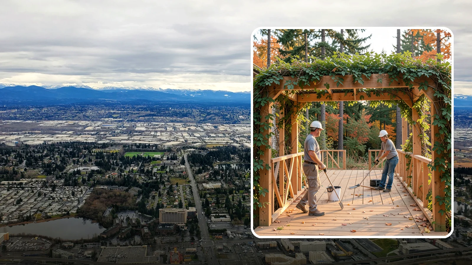 Arbor Construction in SeaTac, King County, WA - A graceful garden arbor that frames an entry, walkway, or seating area with structure and climbing greenery.