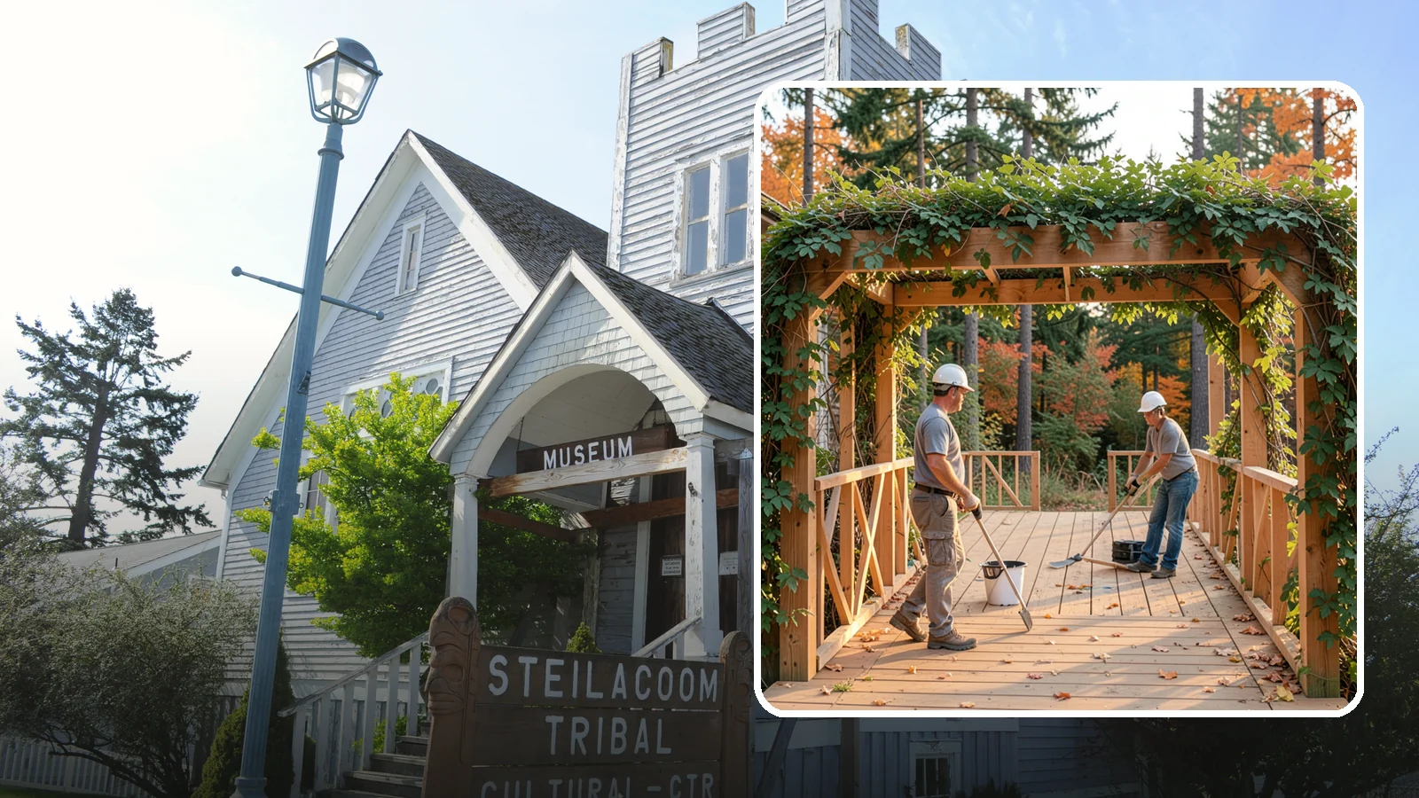 Arbor Construction in Steilacoom, Pierce County, WA - A graceful garden arbor that frames an entry, walkway, or seating area with structure and climbing greenery.