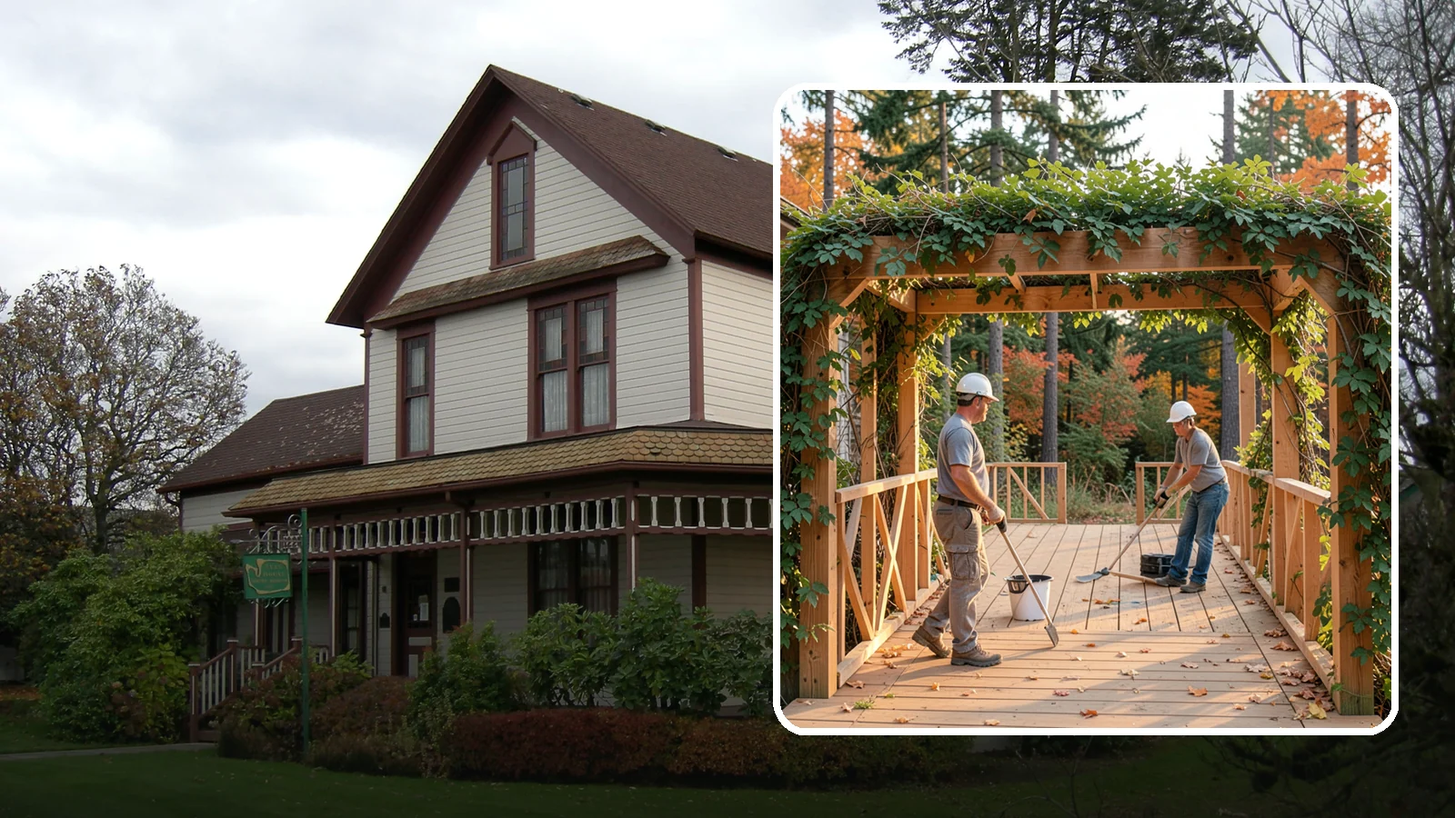 Arbor Construction in Sumner, Pierce County, WA - A graceful garden arbor that frames an entry, walkway, or seating area with structure and climbing greenery.